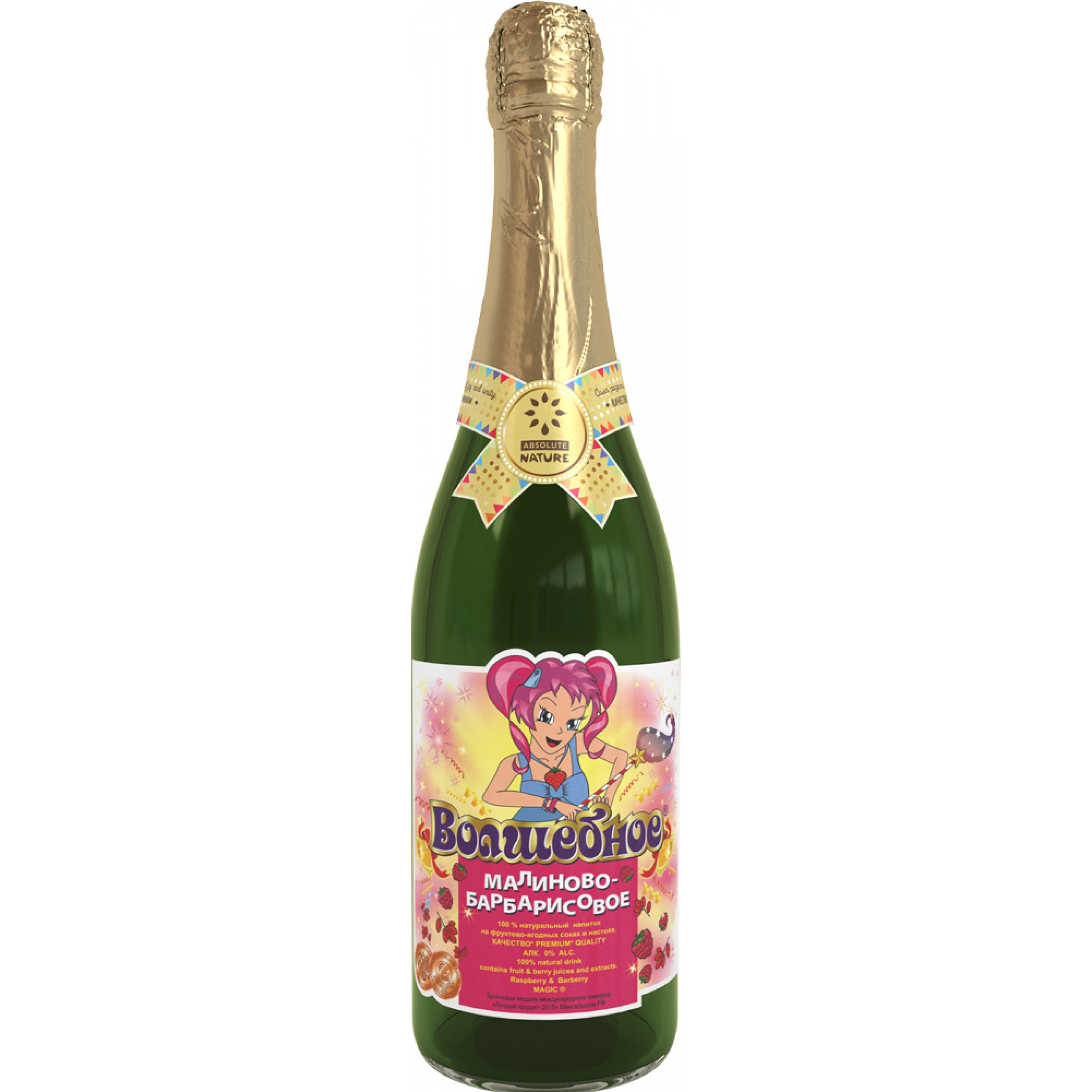 Детское Шампанское Малиново-Барбарисовое Волшебное, 750 мл