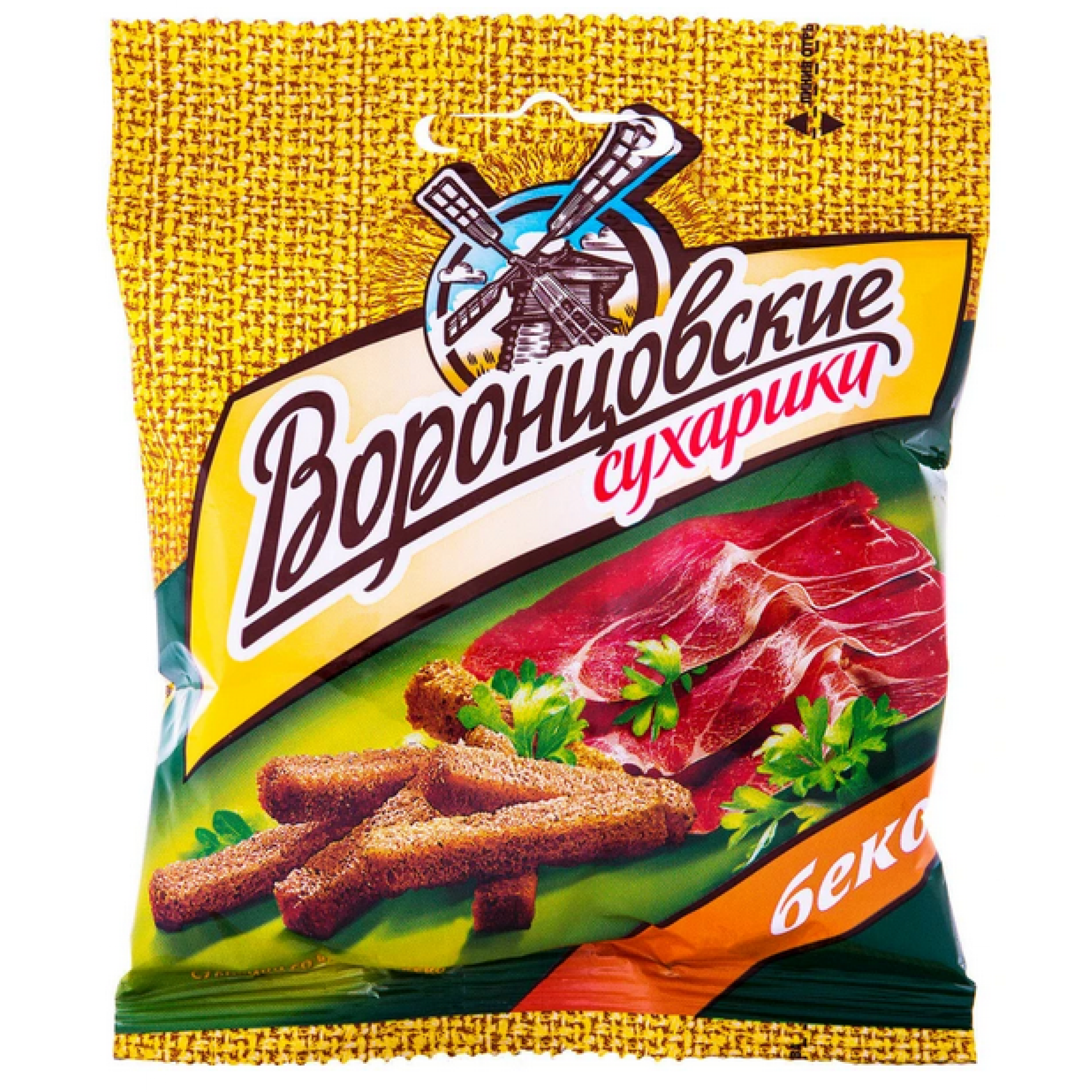 Сухарики Воронцовские ржано-пшеничные со вкусом бекона, 40 г