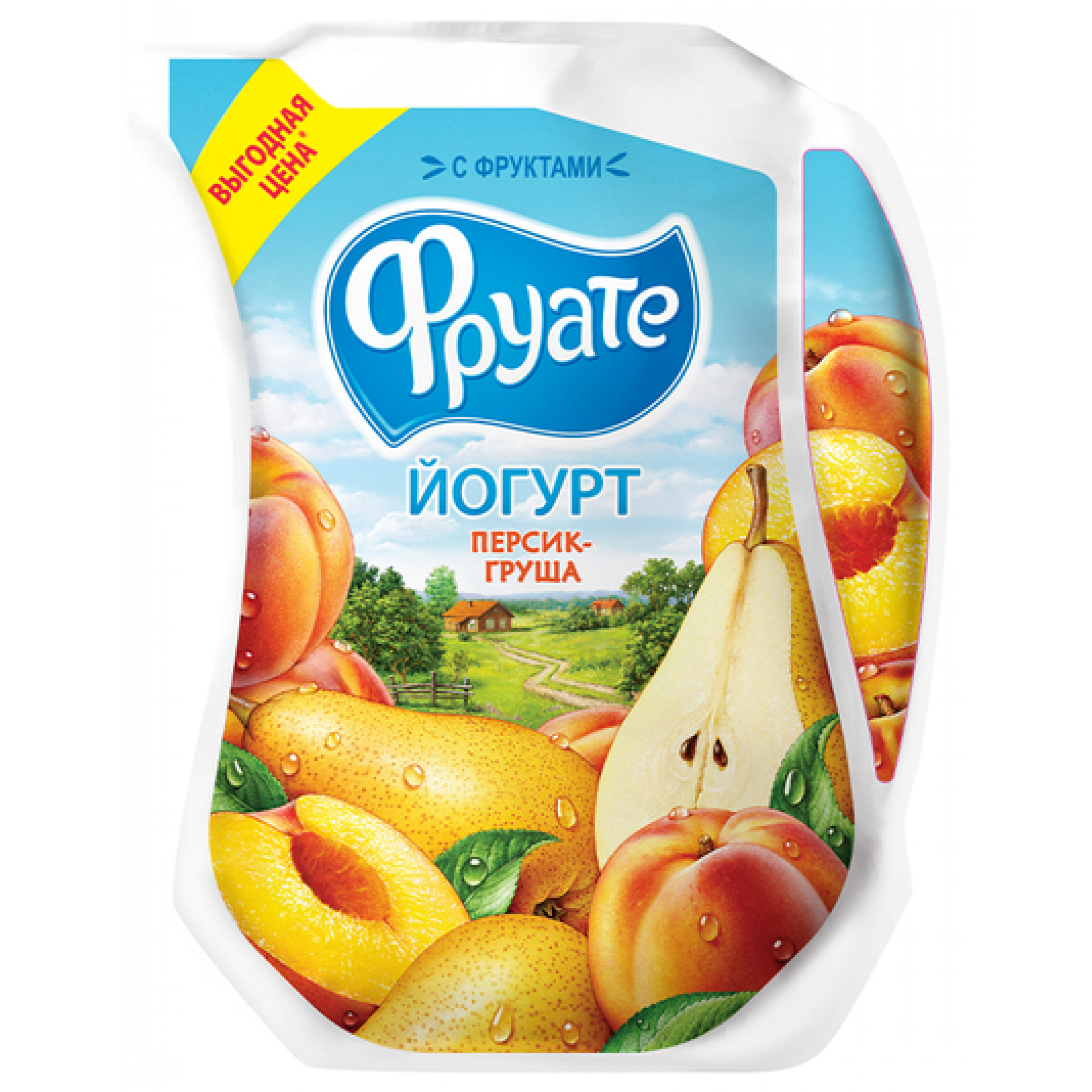 Питьевой йогурт Персик - Груша Фруате 1,5%, 950 г