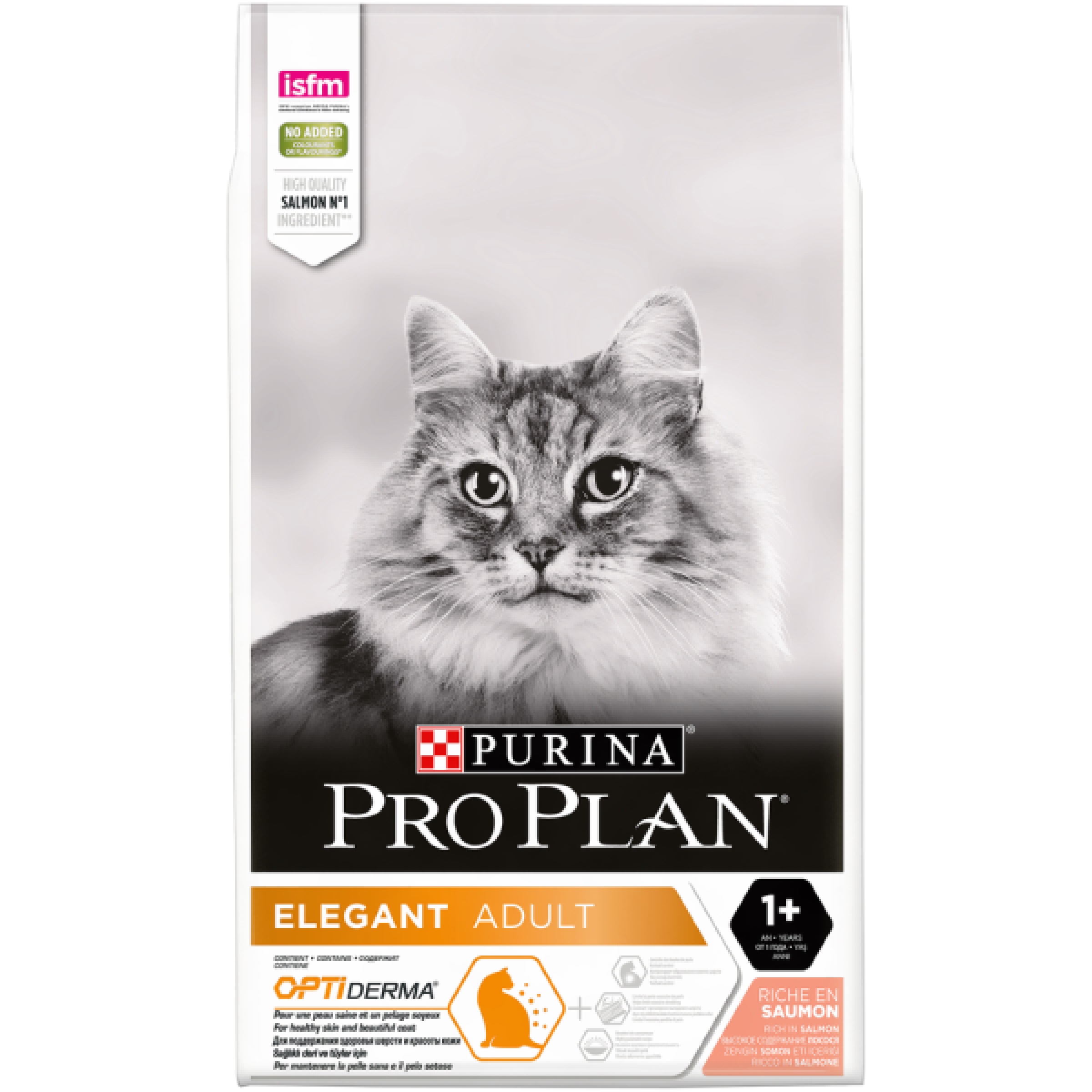 Сухой корм Pro Plan Elegant для кошек с проблемами кожи и шерсти с лососем, 10 кг
