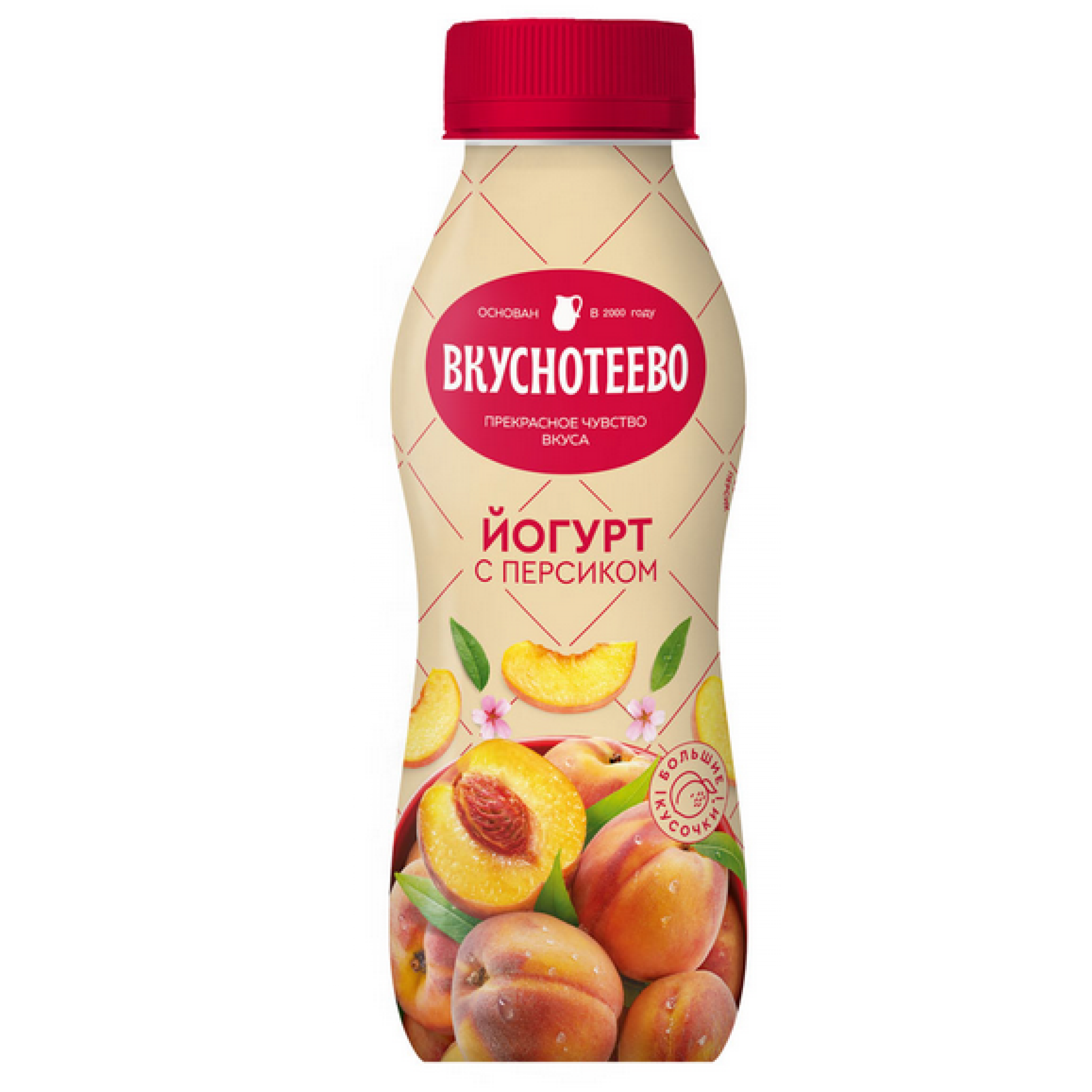 Йогурт питьевой с персиком Вкуснотеево 2%, 280 г