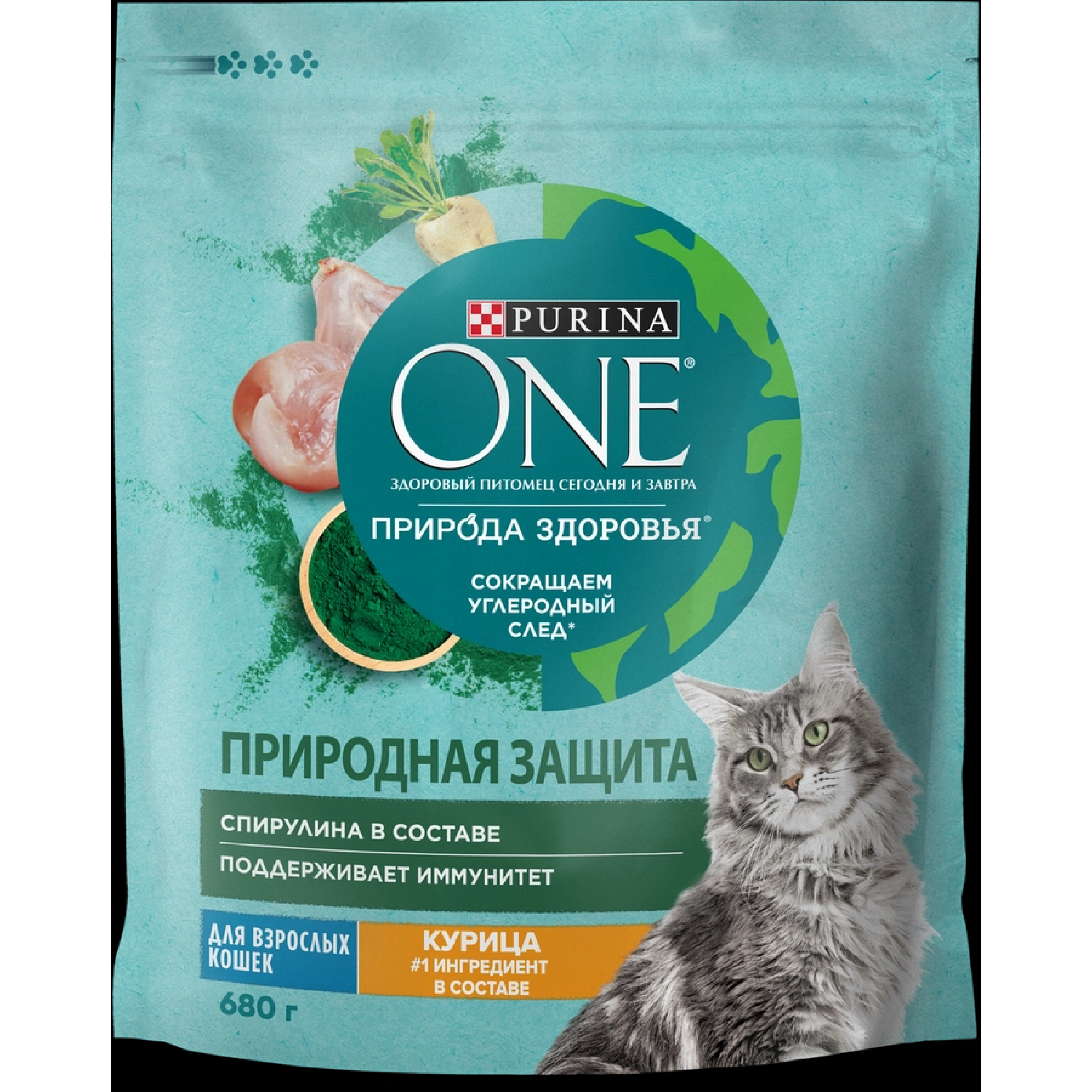 Сухой корм Purina One Природа Здоровья для взрослых кошек с высоким содержанием курицы, 180 г