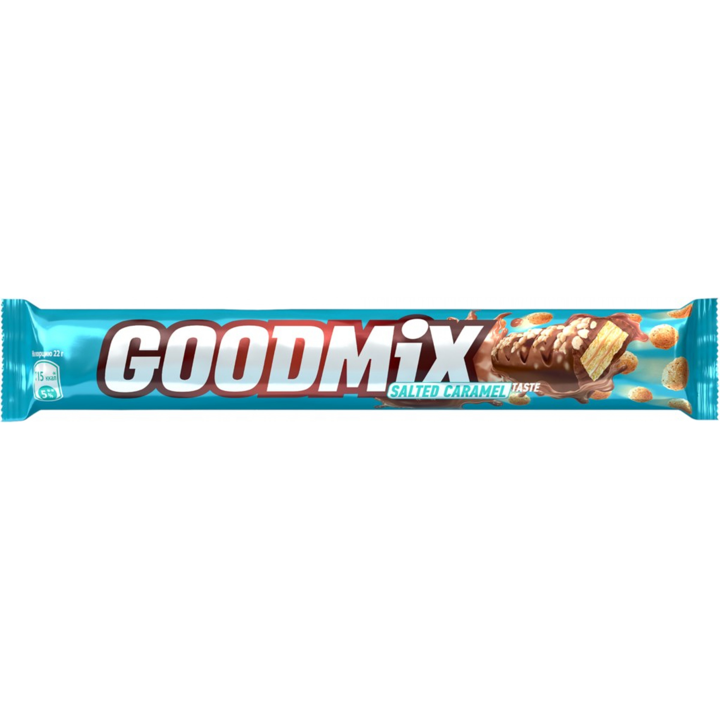 Батончик Goodmix со вкусом соленой карамели, с хрустящей вафлей 44 г