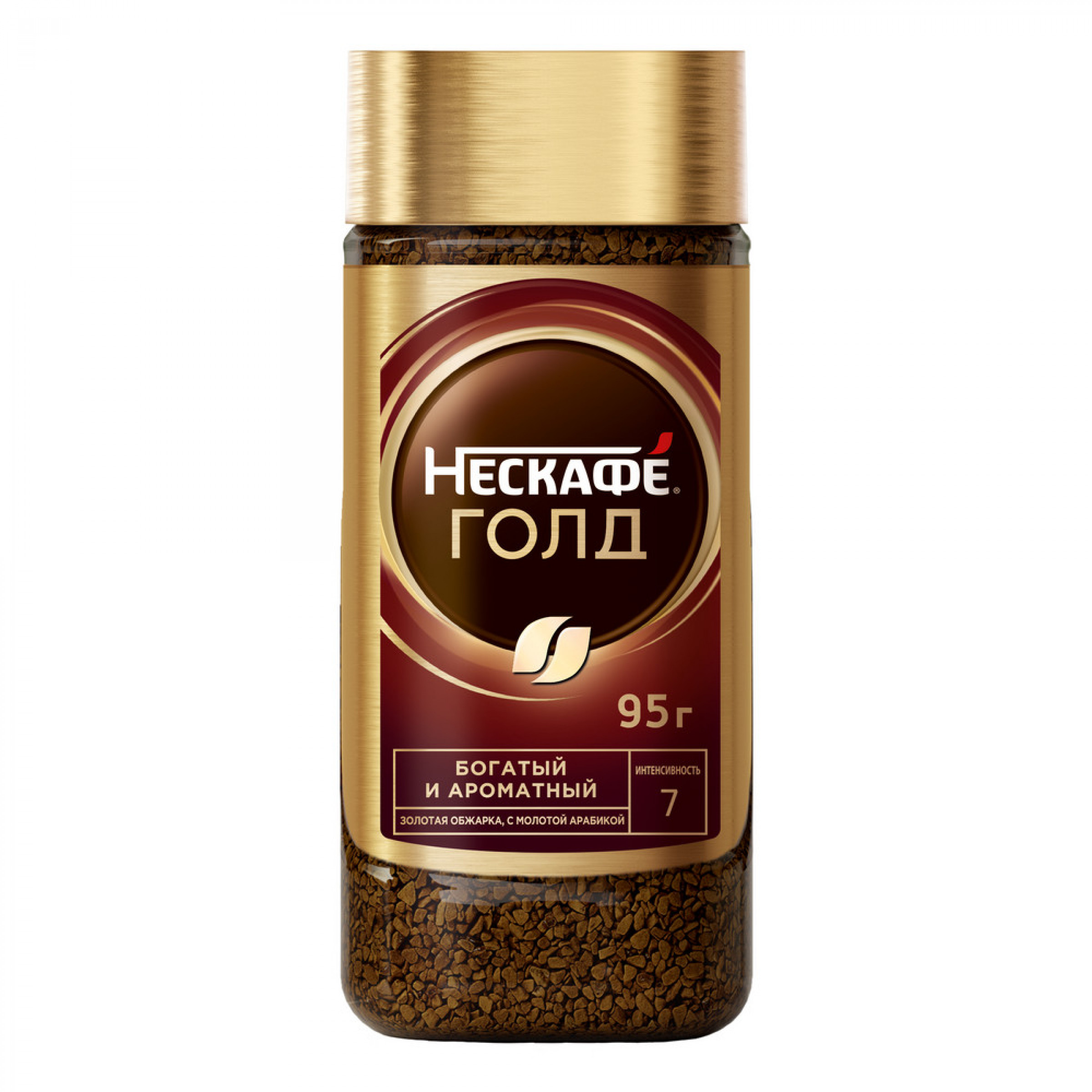 Кофе NESCAFE GOLD Натуральный растворимый с добавлением жареного 95г