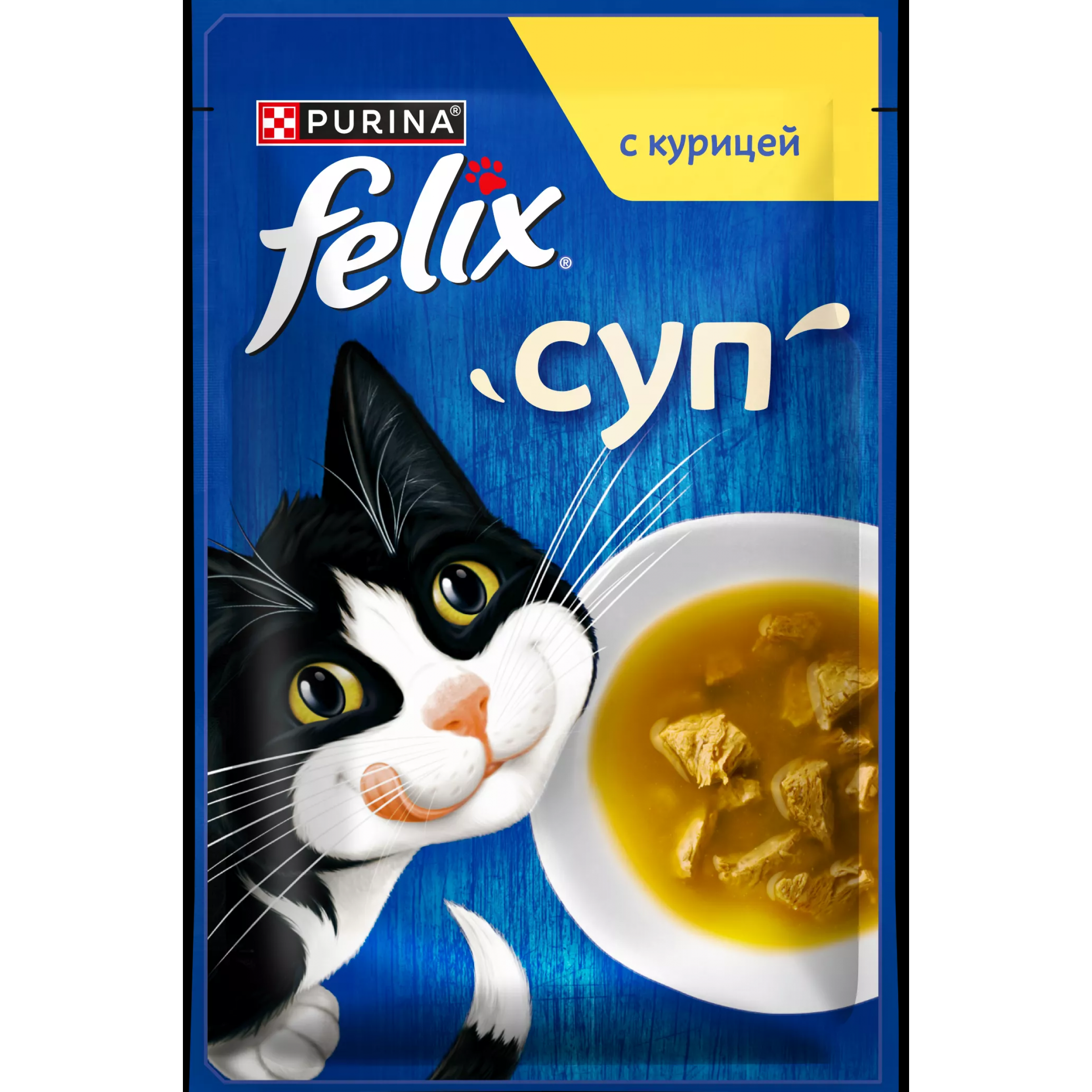 Влажный корм Суп для взрослых кошек Felix с курицей 48 г