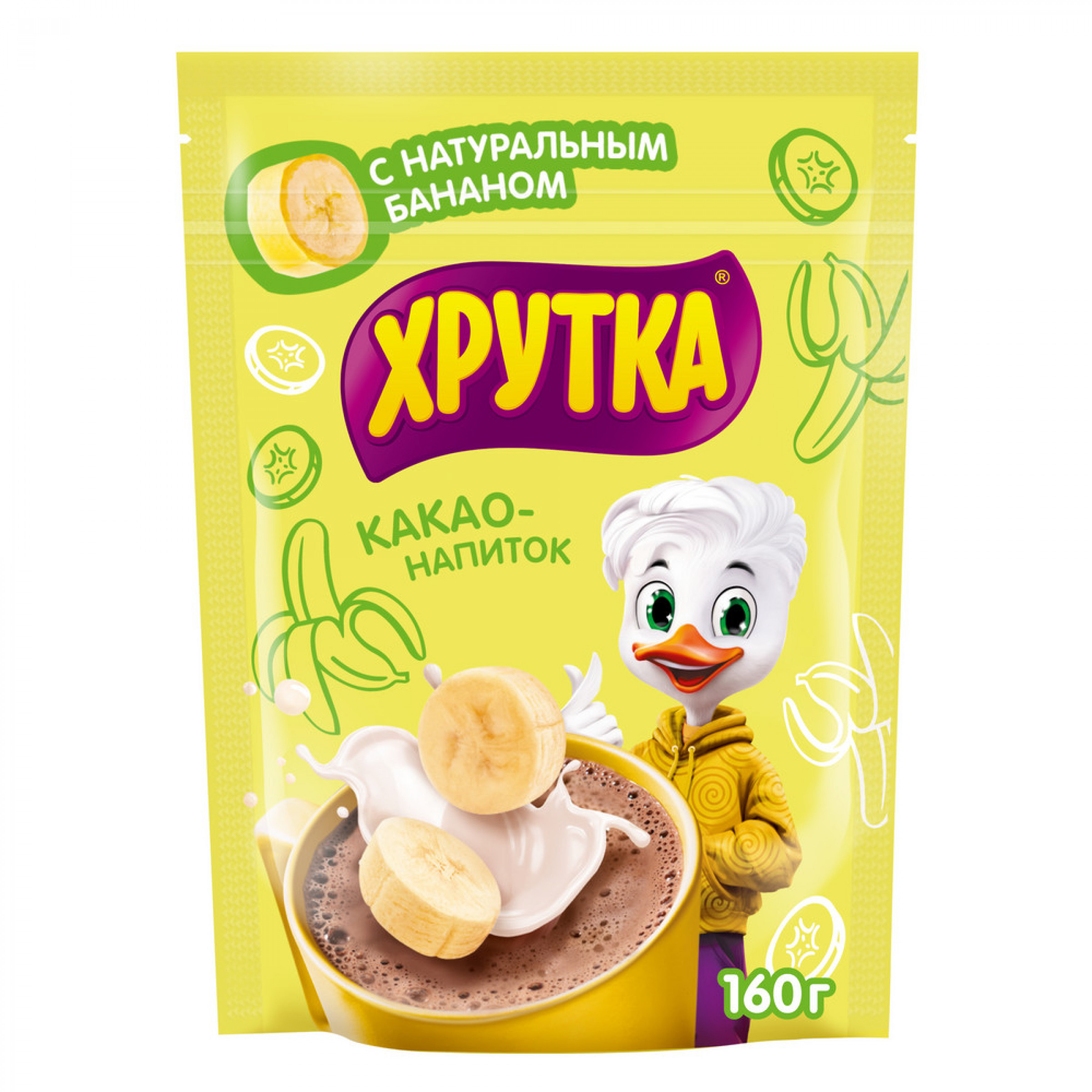 Какао-напиток быстрорастворимый с бананом ХРУТКА Шоколадно-банановый микс вкусов 160гр