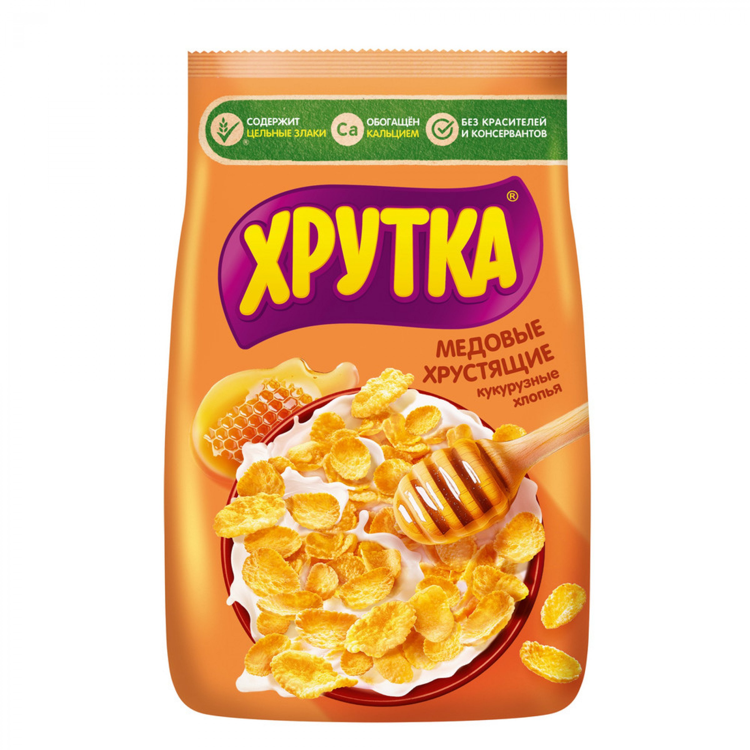 Хлопья Хрутка кукурузные хрустящие, обогащенные кальцием 320г