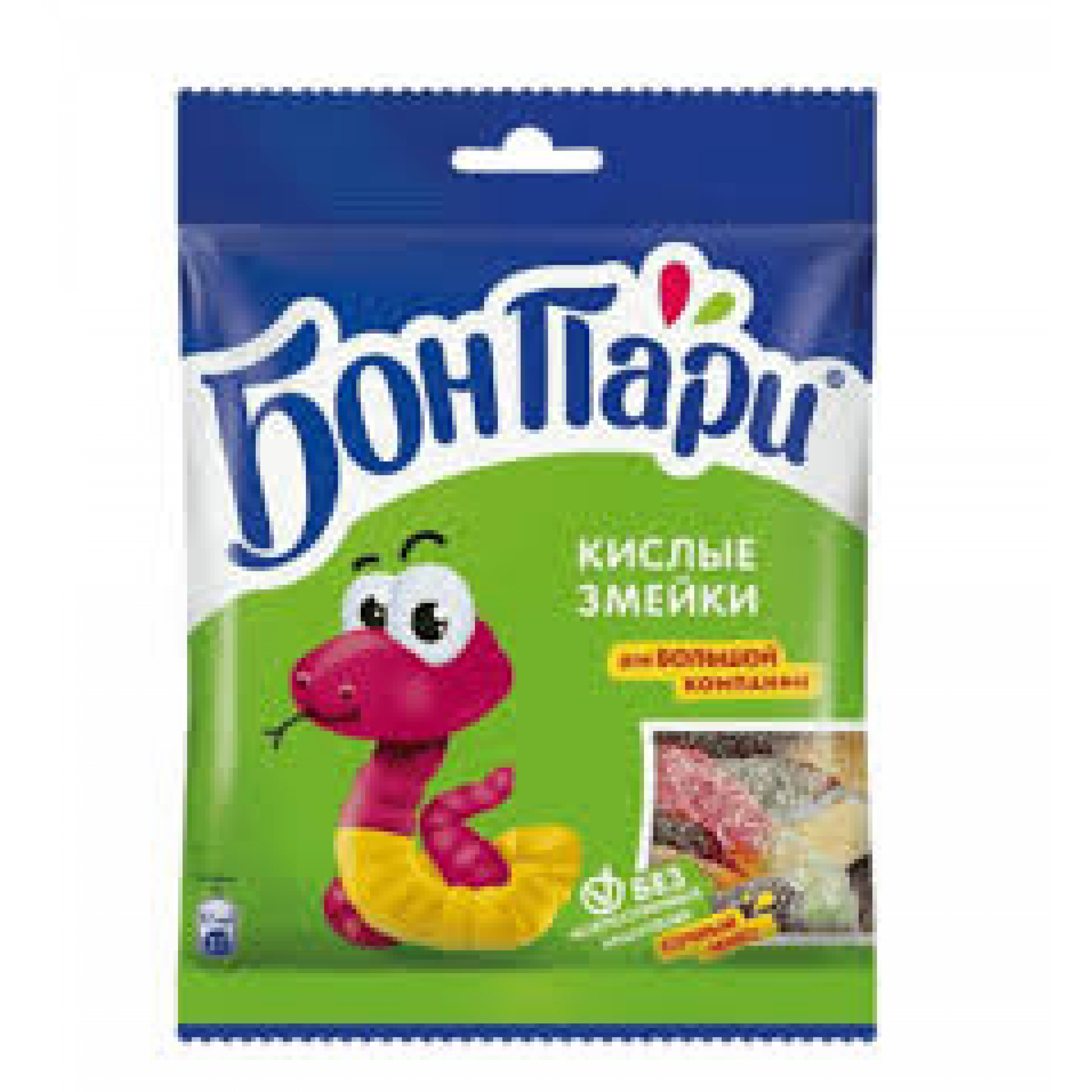 Жевательный мармелад Бон Пари кислые змейки, 120 гр