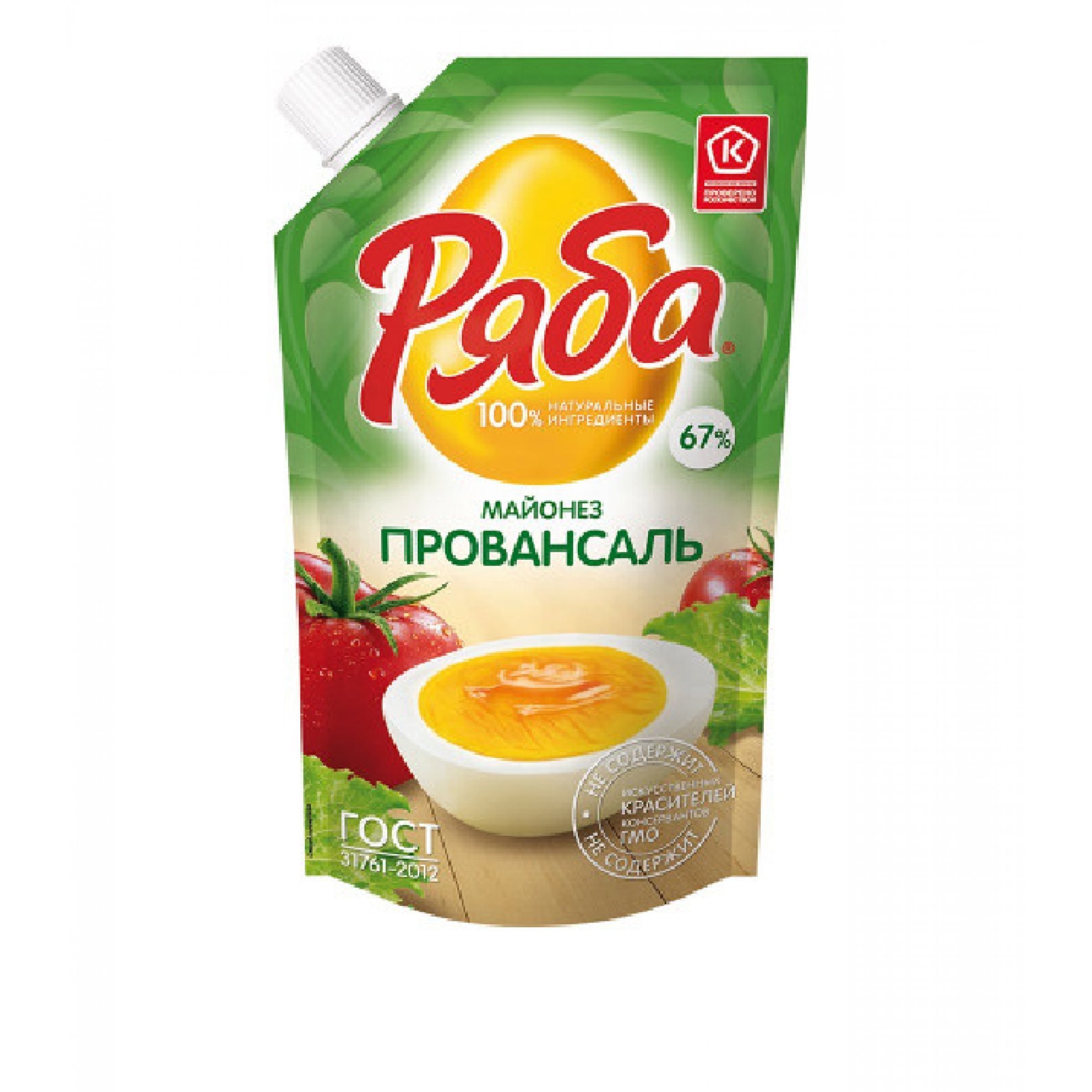 Майонез Провансаль Классический мдж 50,5% дой-пак с доз 192 гр ТМ Ряба