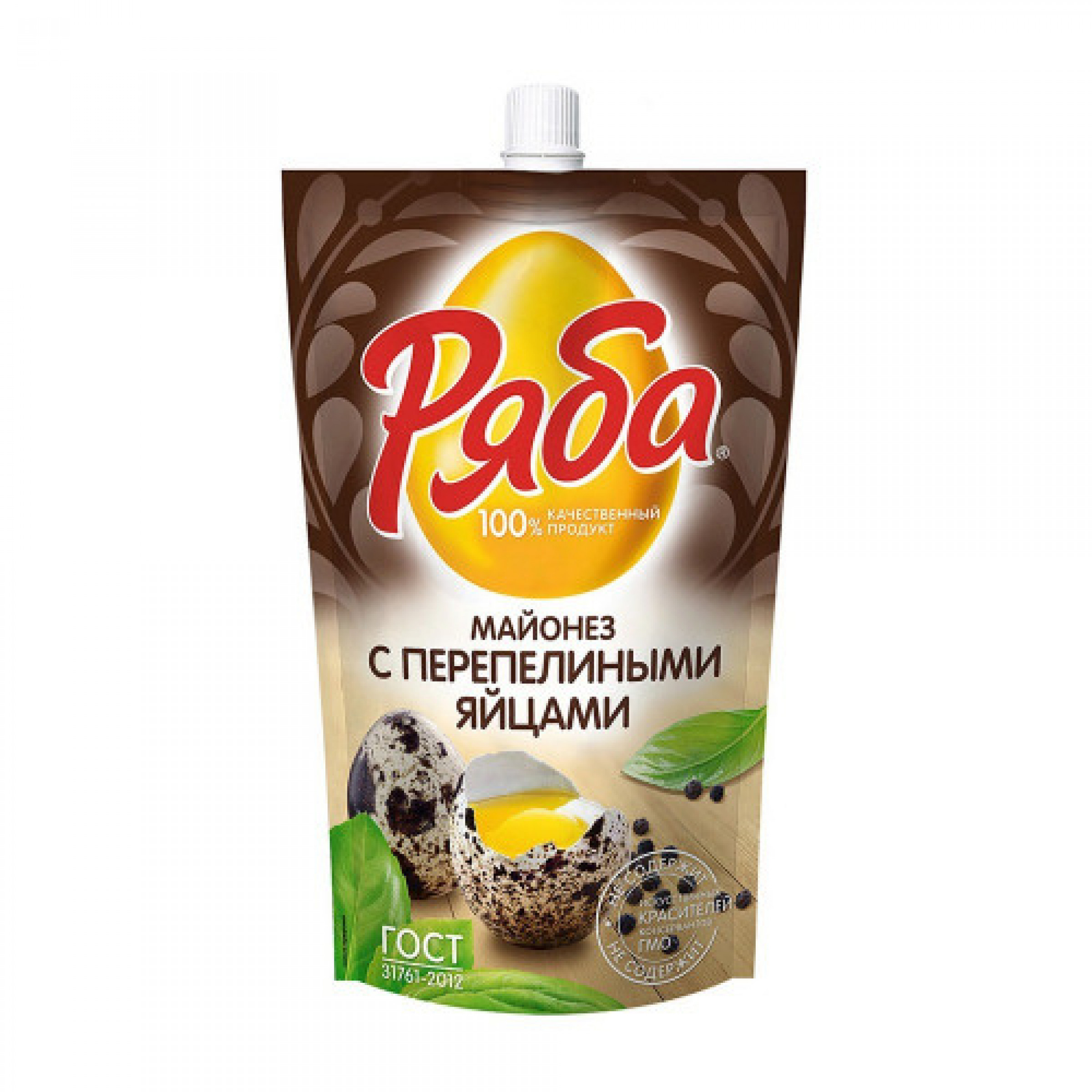 Майонез С перепелиными яйцами мдж 50,5% дой-пак с доз 330 гр ТМ Ряба