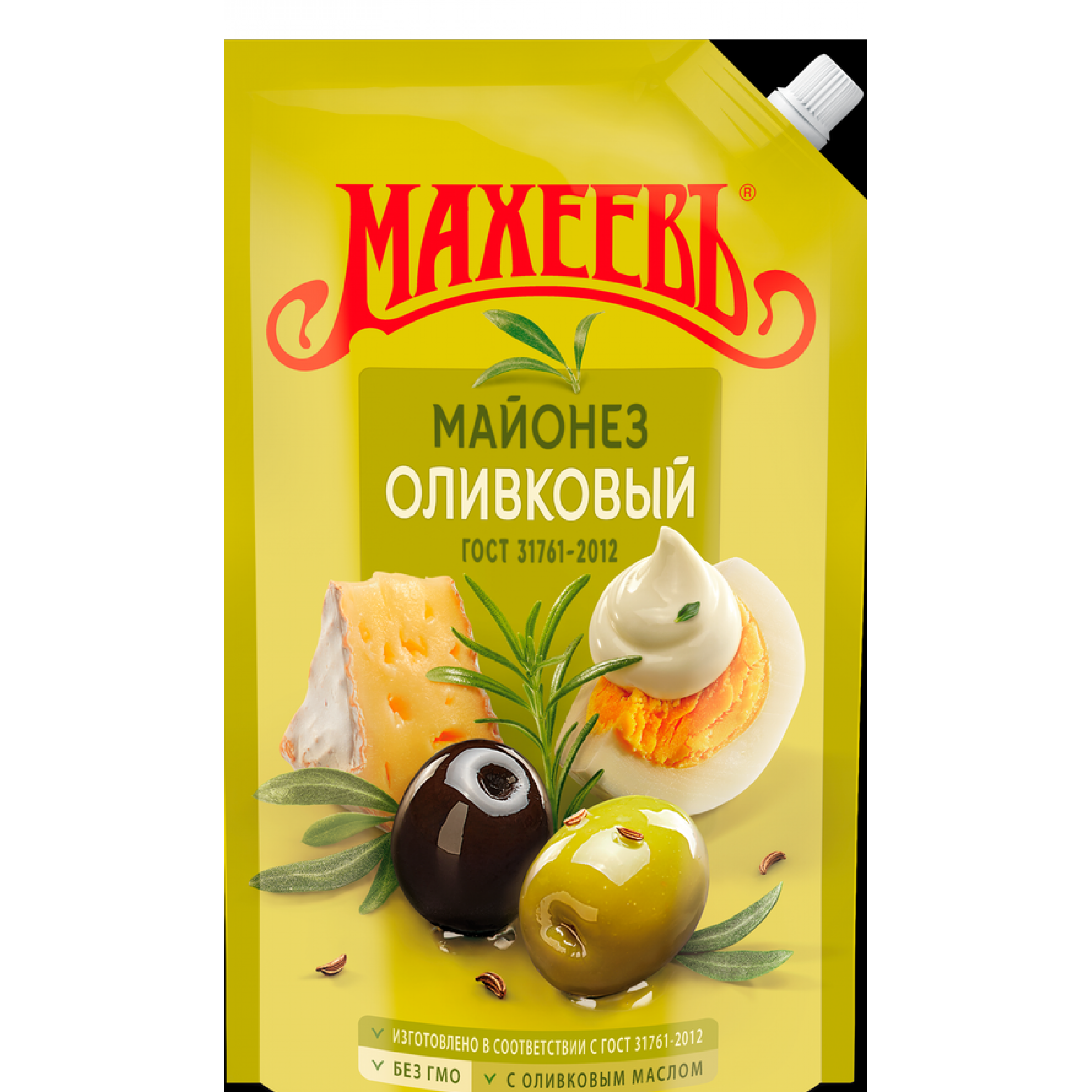 Майонез Оливковый Классический мдж 50,5% дой-пак с доз 192 гр ТМ Ряба