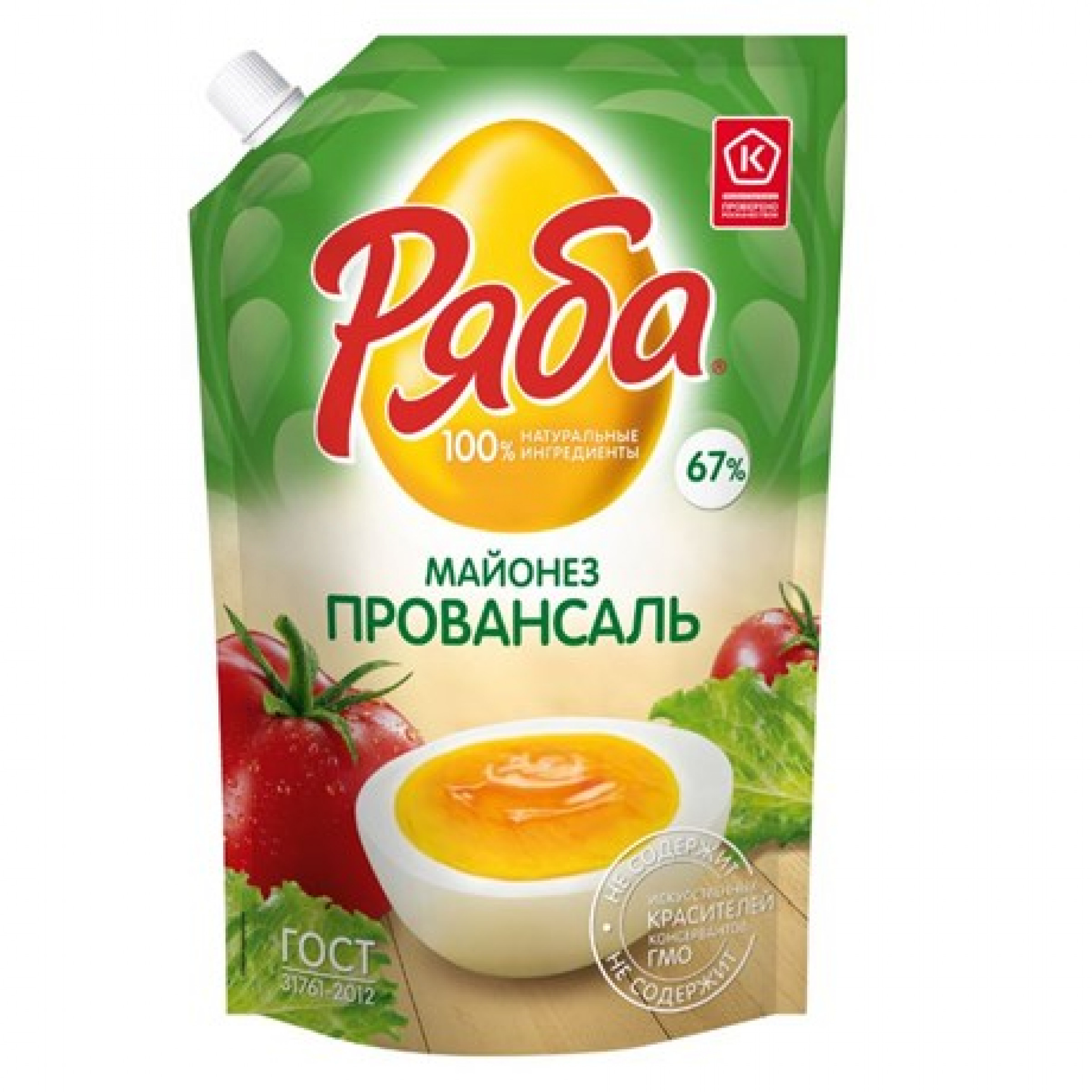 Майонез Провансаль мдж 67% дой-пак с доз 192 гр ТМ Ряба