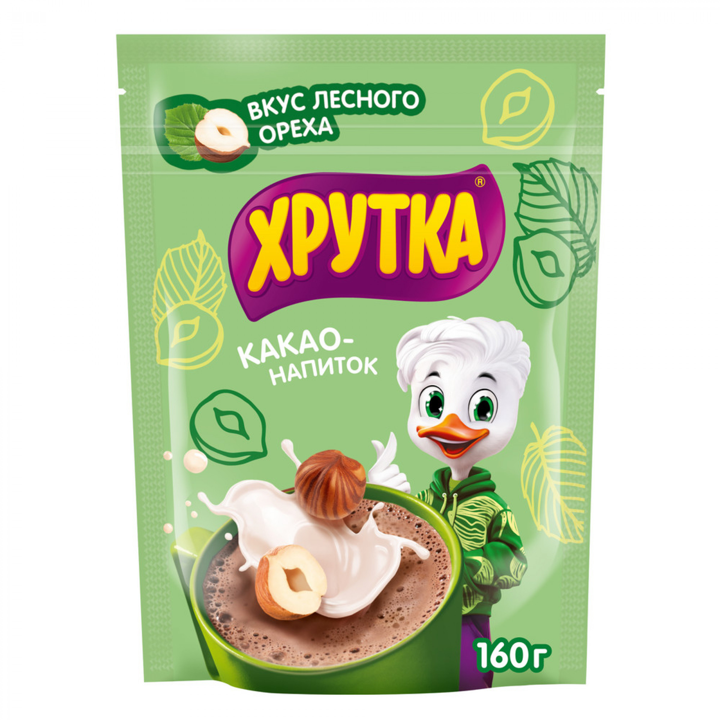 Какао-напиток быстрорастворимый ХРУТКА со вкусом ЛЕСНОГО ОРЕХА, 160г