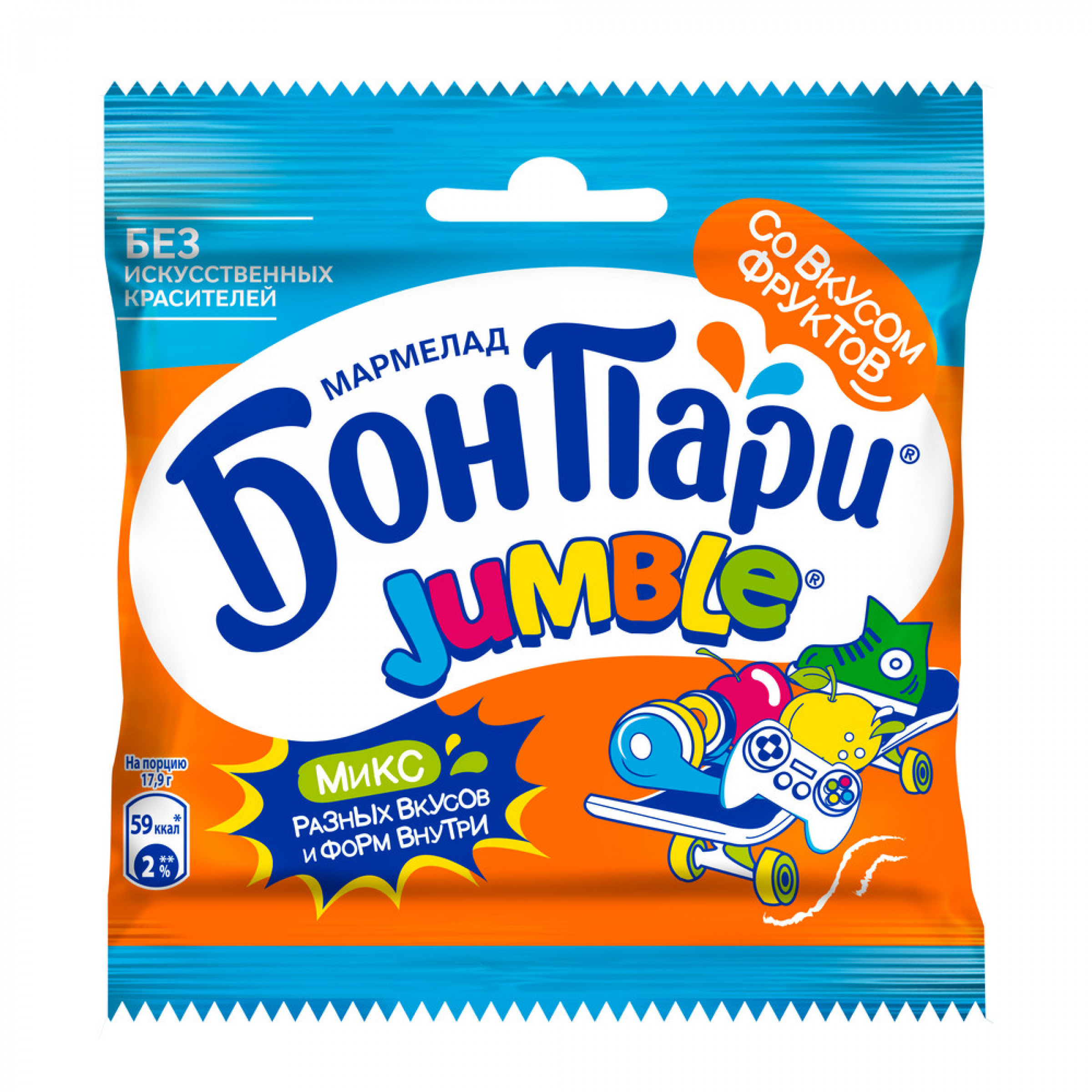 Мармелад жевательный со вкусом фруктов БОН ПАРИ Jumble, 40г