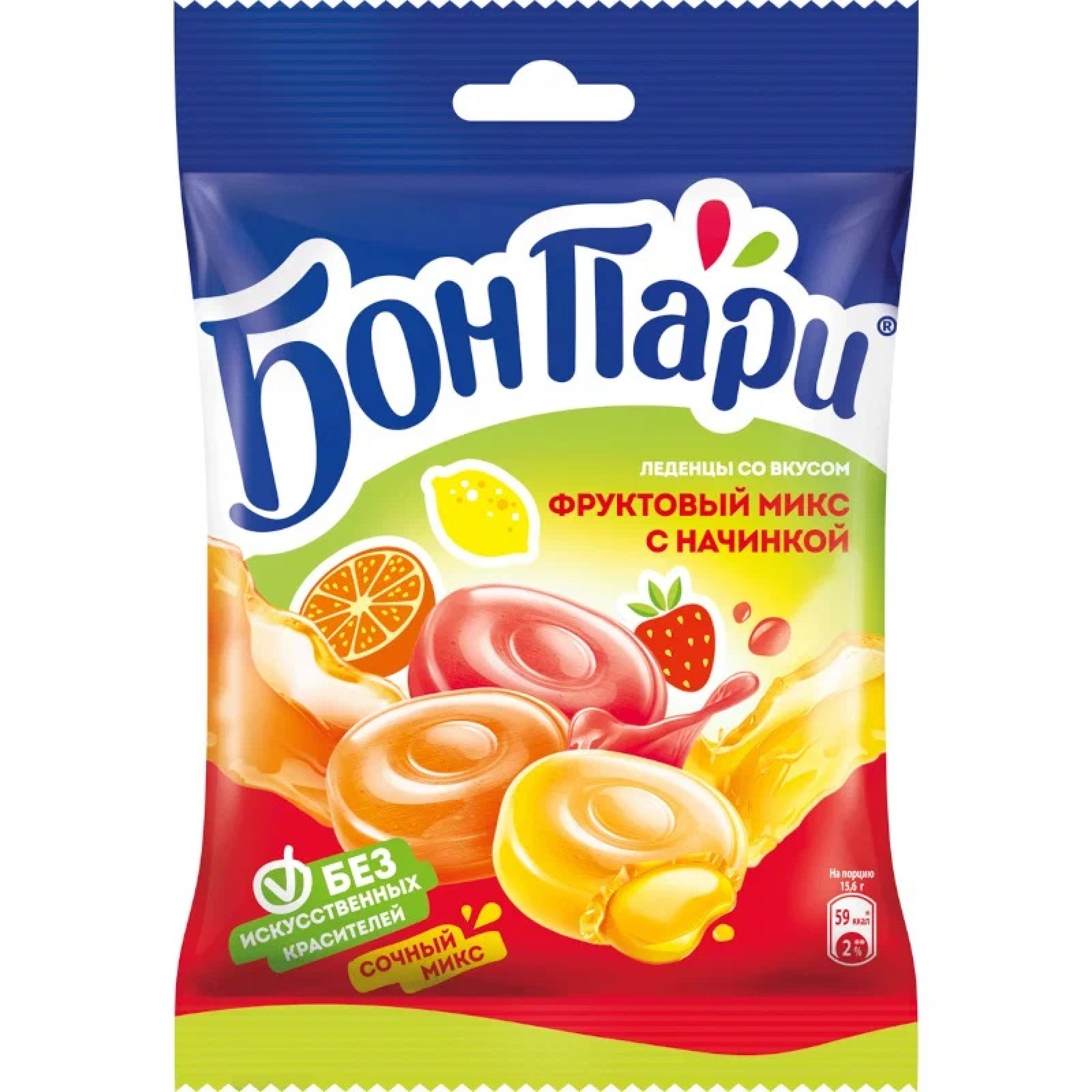Фруктовая карамель Бон Пари Фруктовый Микс, 75г