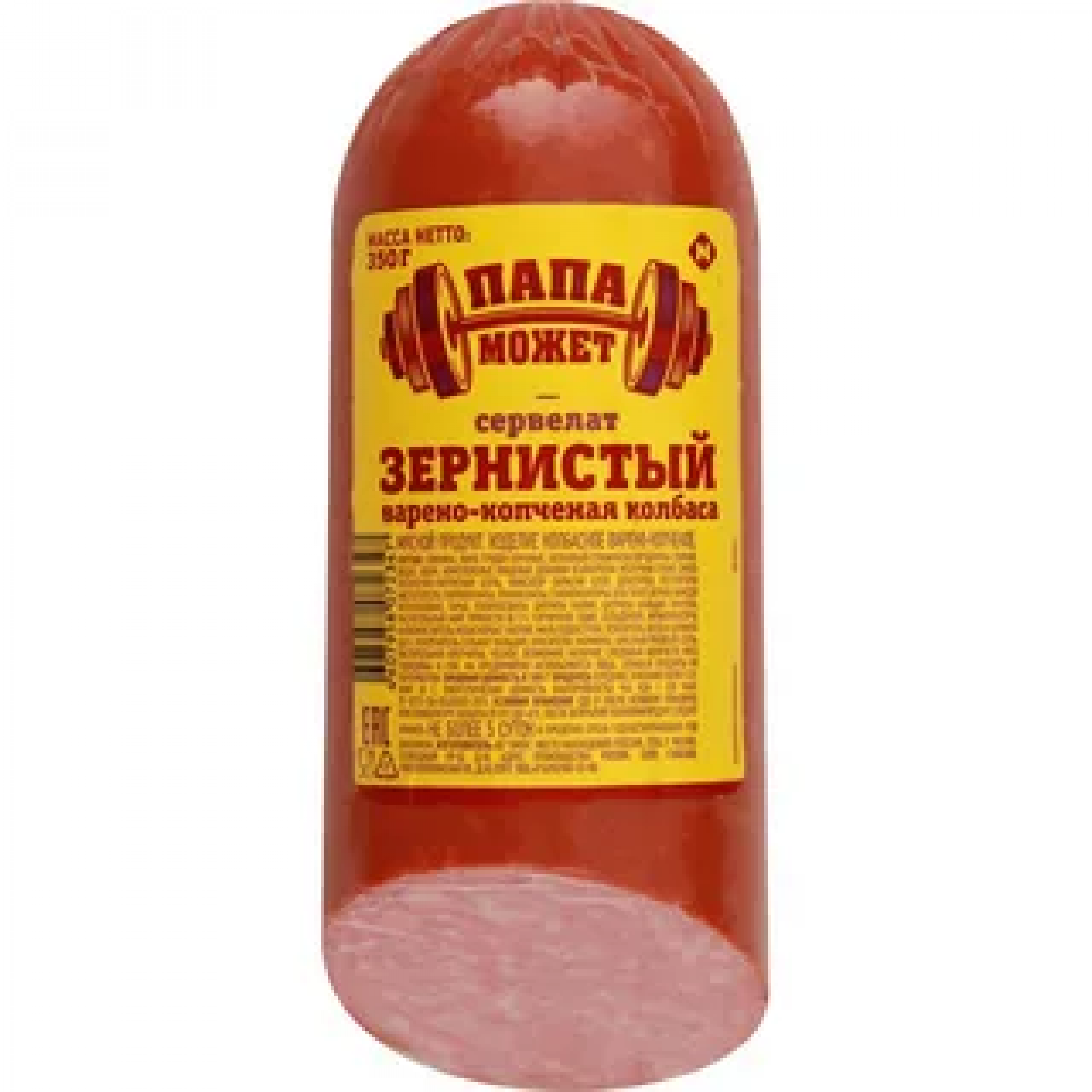 Сервелат Зернистый в/к в/у ТМ Папа Может, 350г