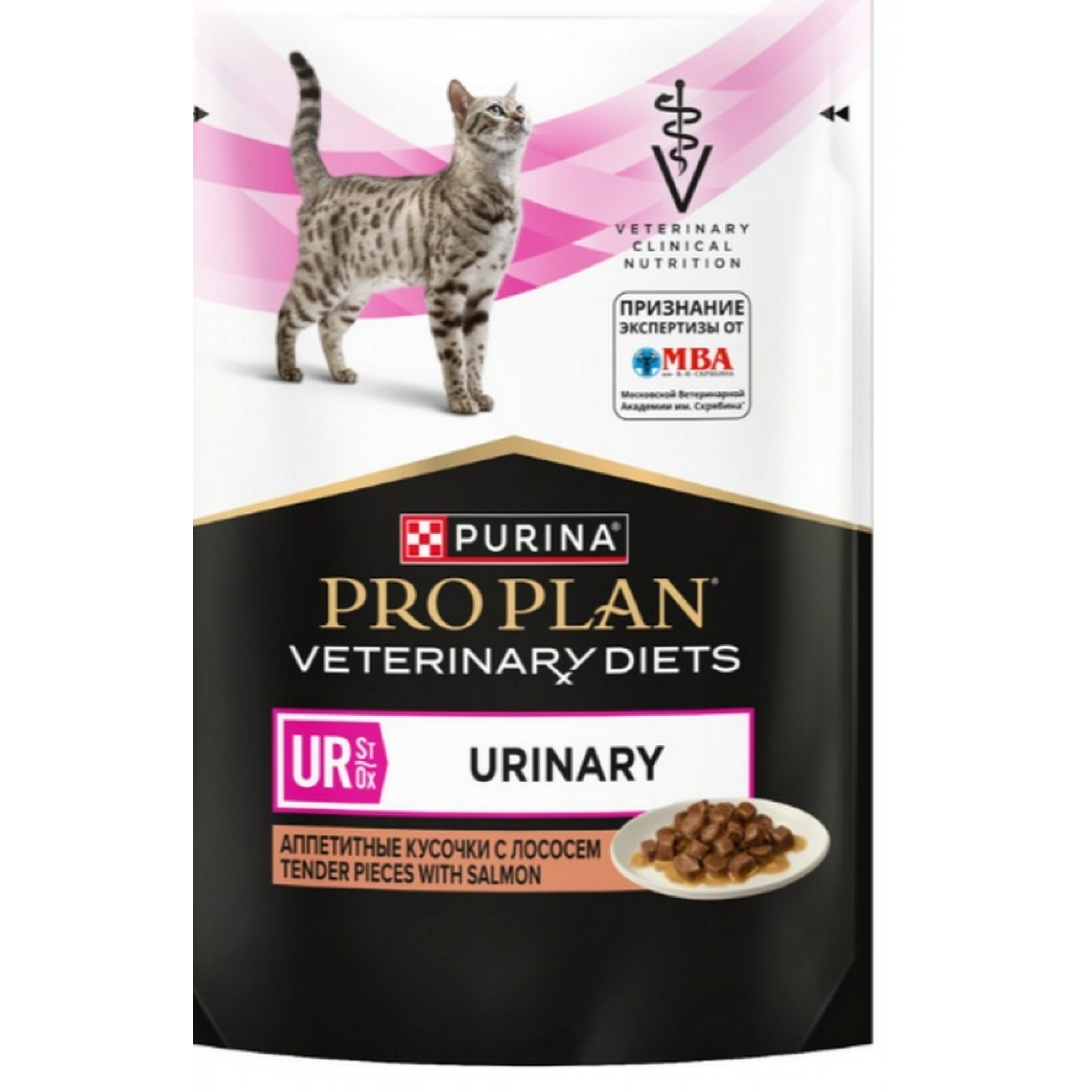 Влажный диет. корм PRO PLAN Veterinary Diets Urinary для кошек при болезнях нижних отделов мочевыводящих путей, с лососем в соусе, 85 гр