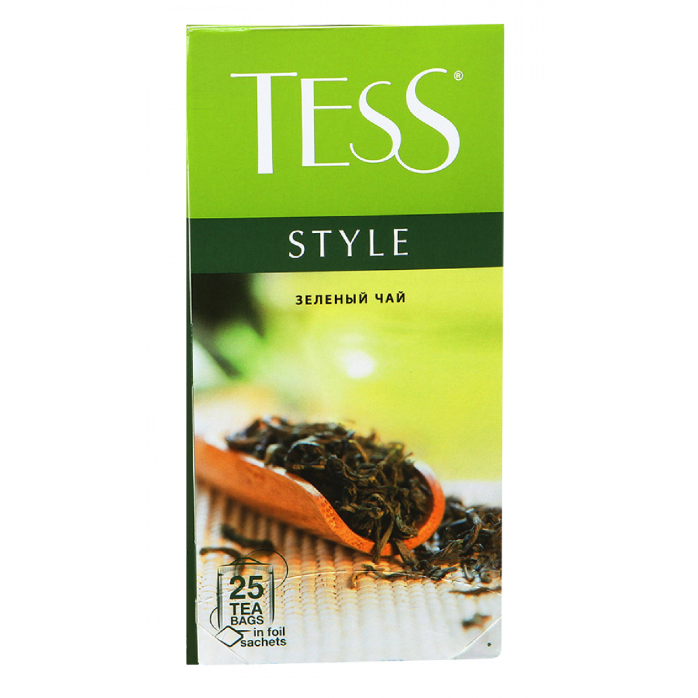 Чей зеленый Tess Style (Тесс Стайл) китайский в пакетах, 25пак*2гр