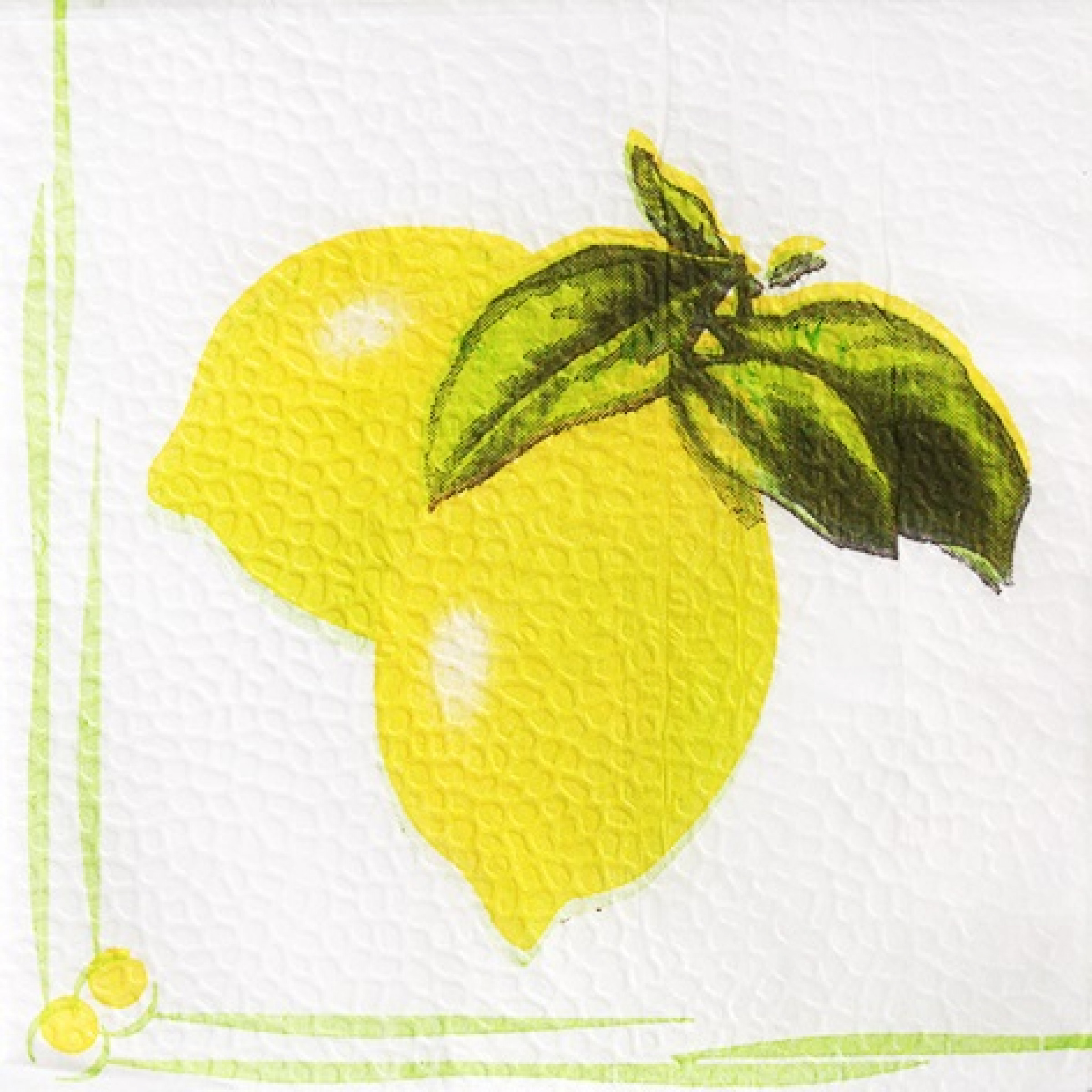 Салфетки бумажные Лилия сервировочные лимон, 100 листов