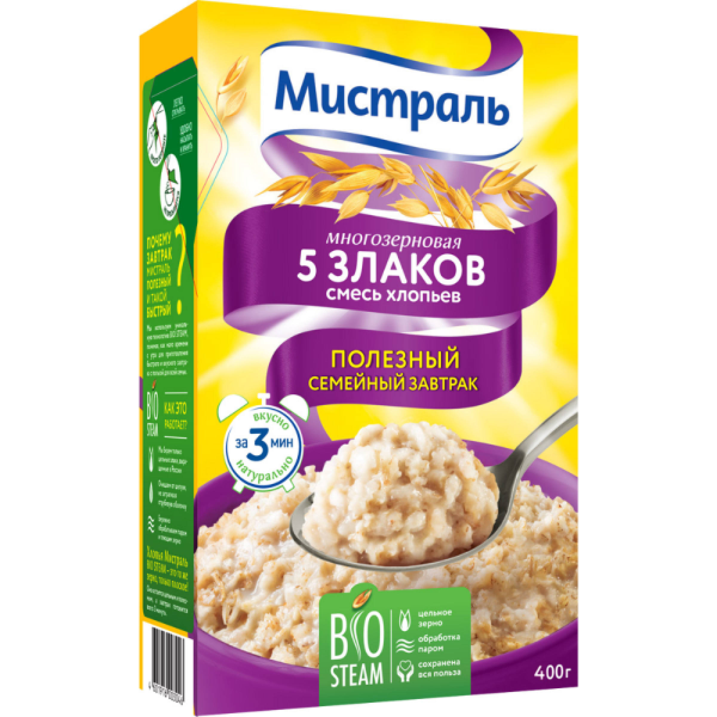 Хлопья МИСТРАЛЬ Смесь 5 злаков, 400гр
