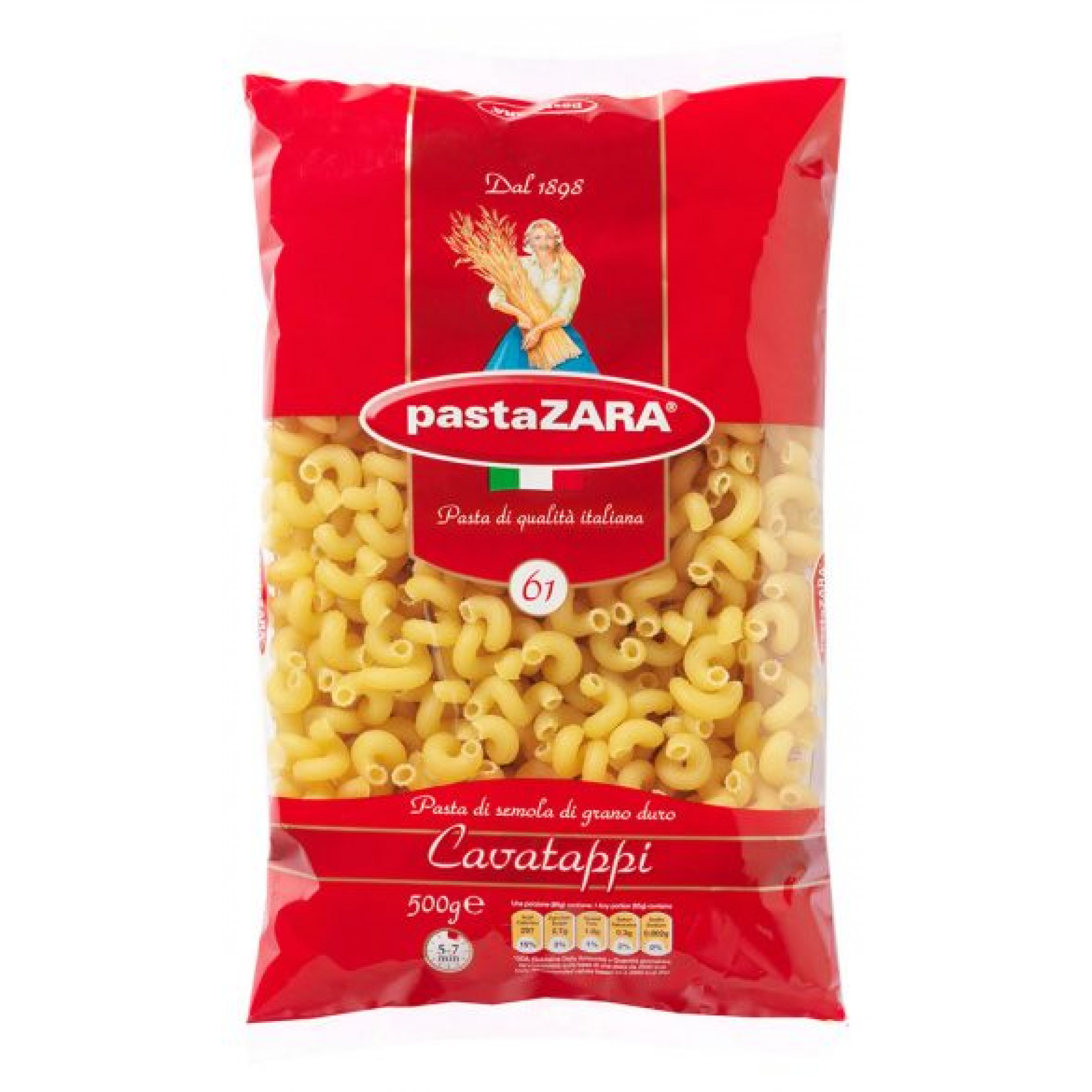 Макаронные изделия Pasta ZARA №61 рожок витой, 0,5кг