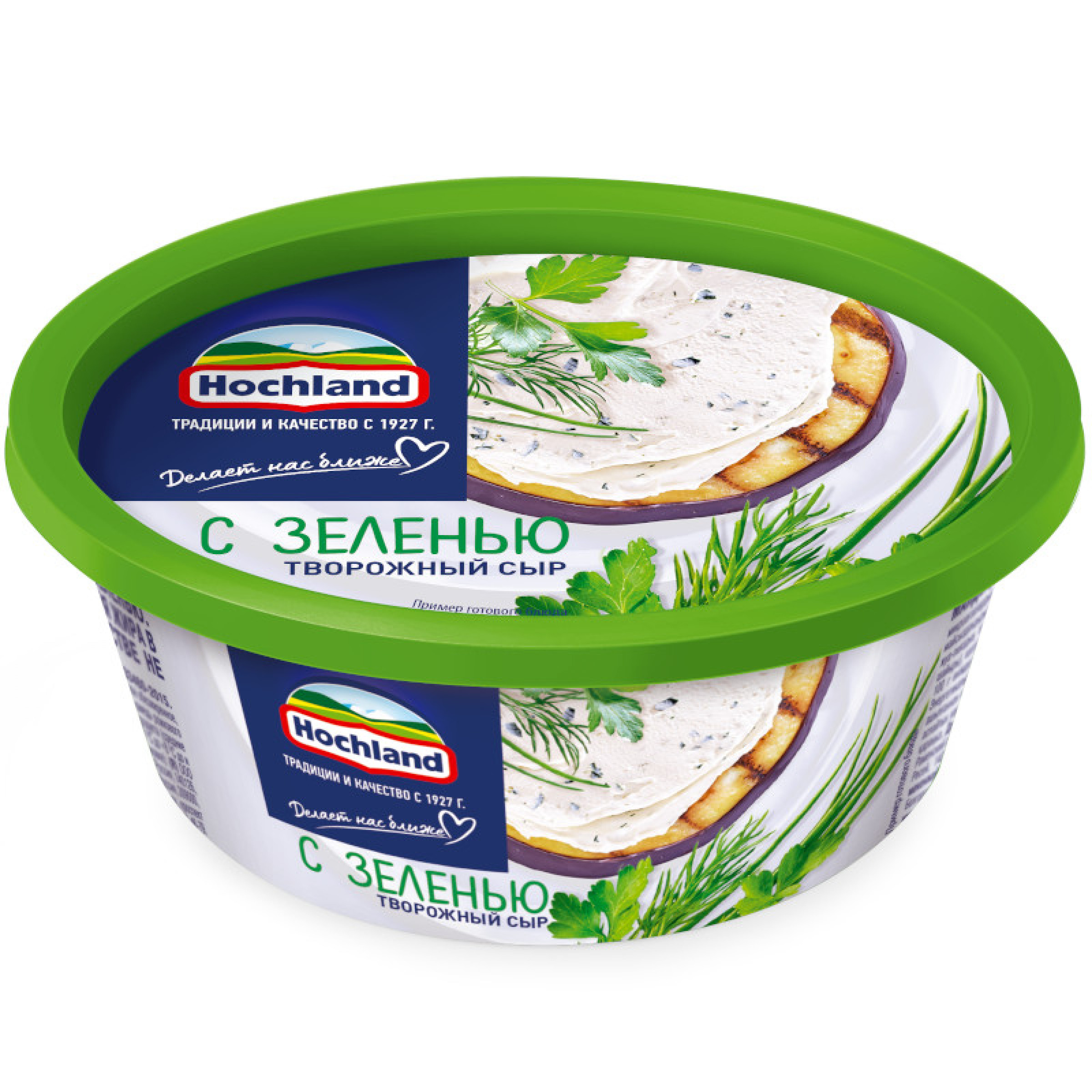 Сыр творожный Hohland 60% с зеленью, 140 г
