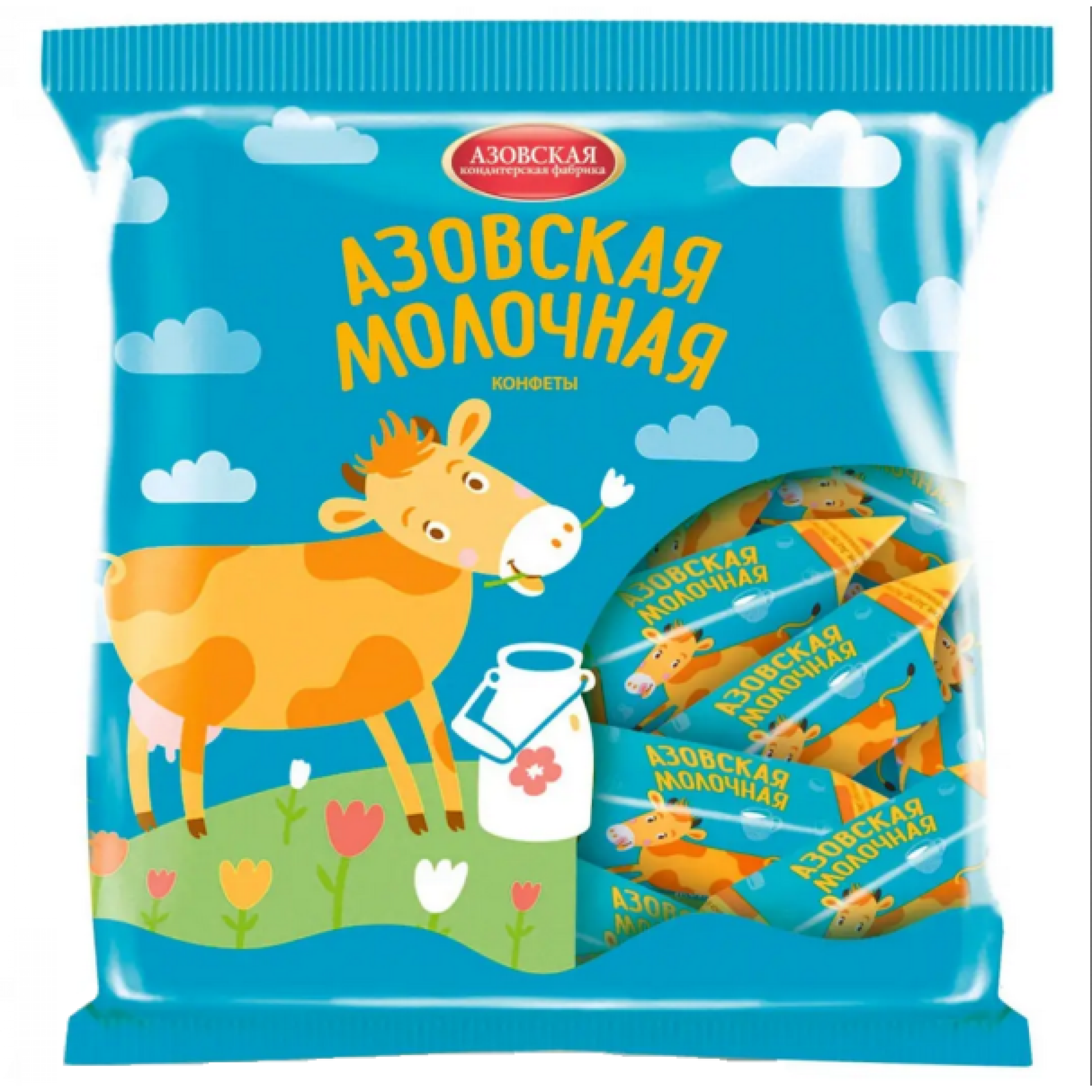 Молочные конфеты Азовская молочная 300 г Азовская кондитерская фабрика