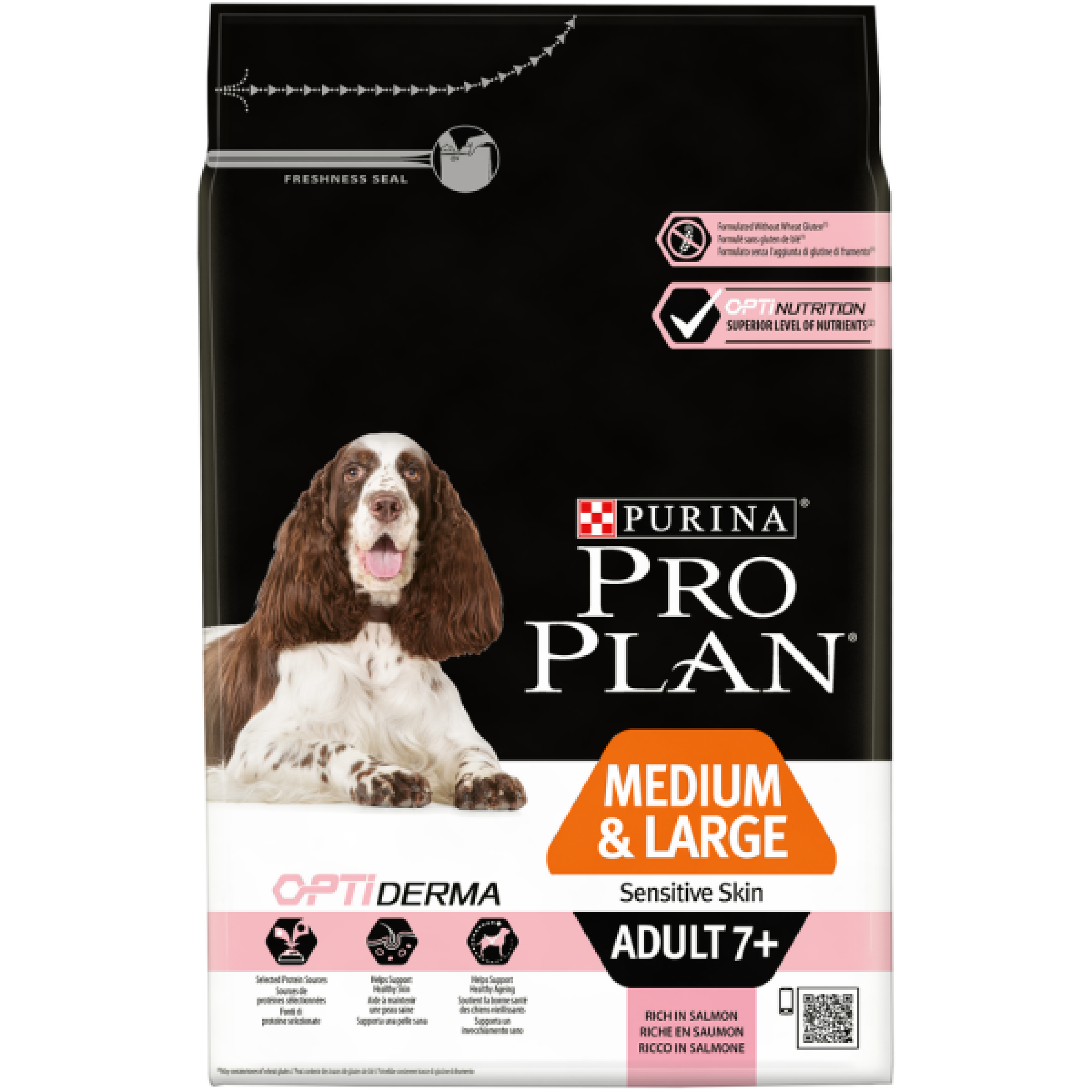 Сухой корм Pro Plan® для собак старше 7 лет средних и крупных пород с чувствительной кожей с лососем, 3 кг