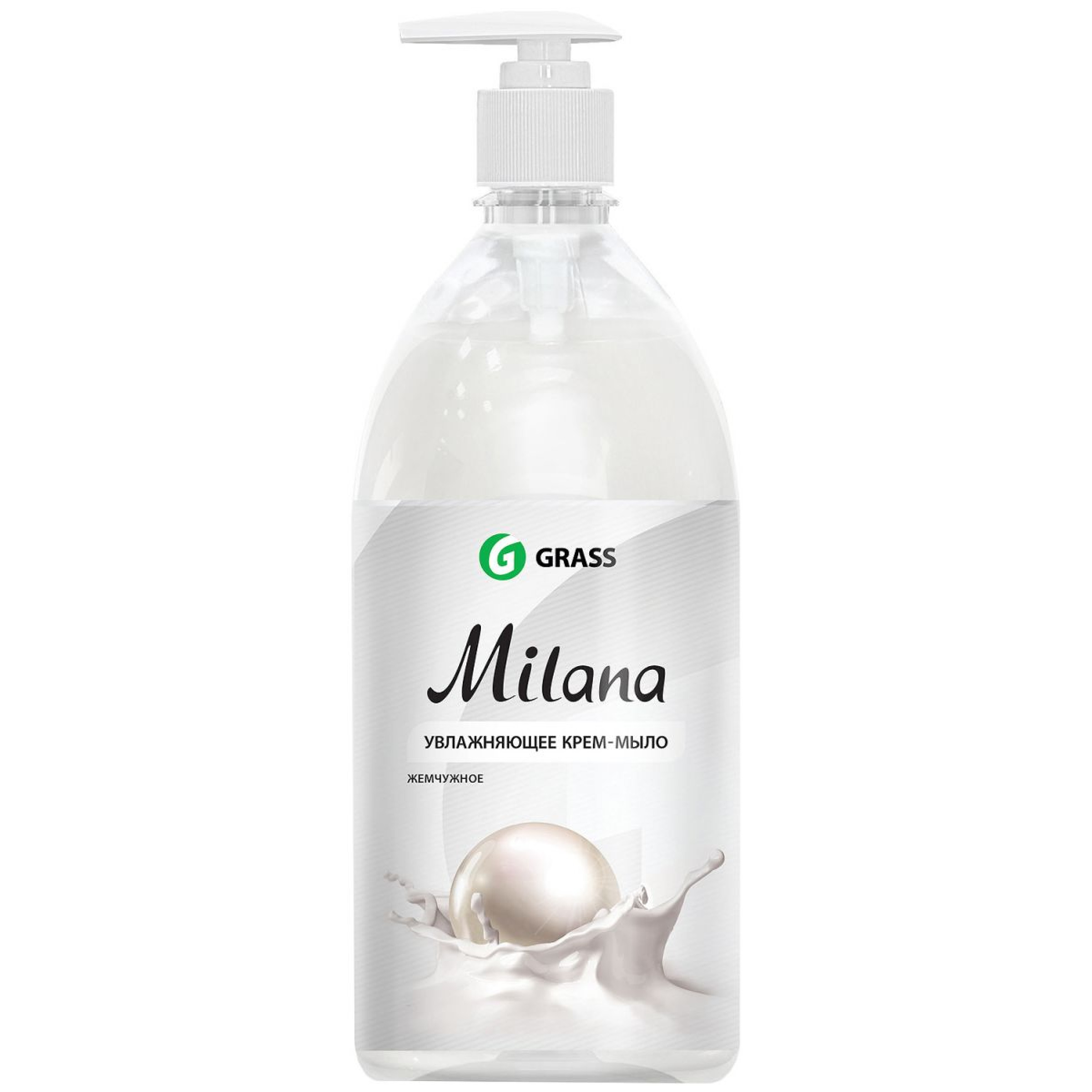 Жидкое крем-мыло Milana жемчужное с дозатором GRASS, 1л