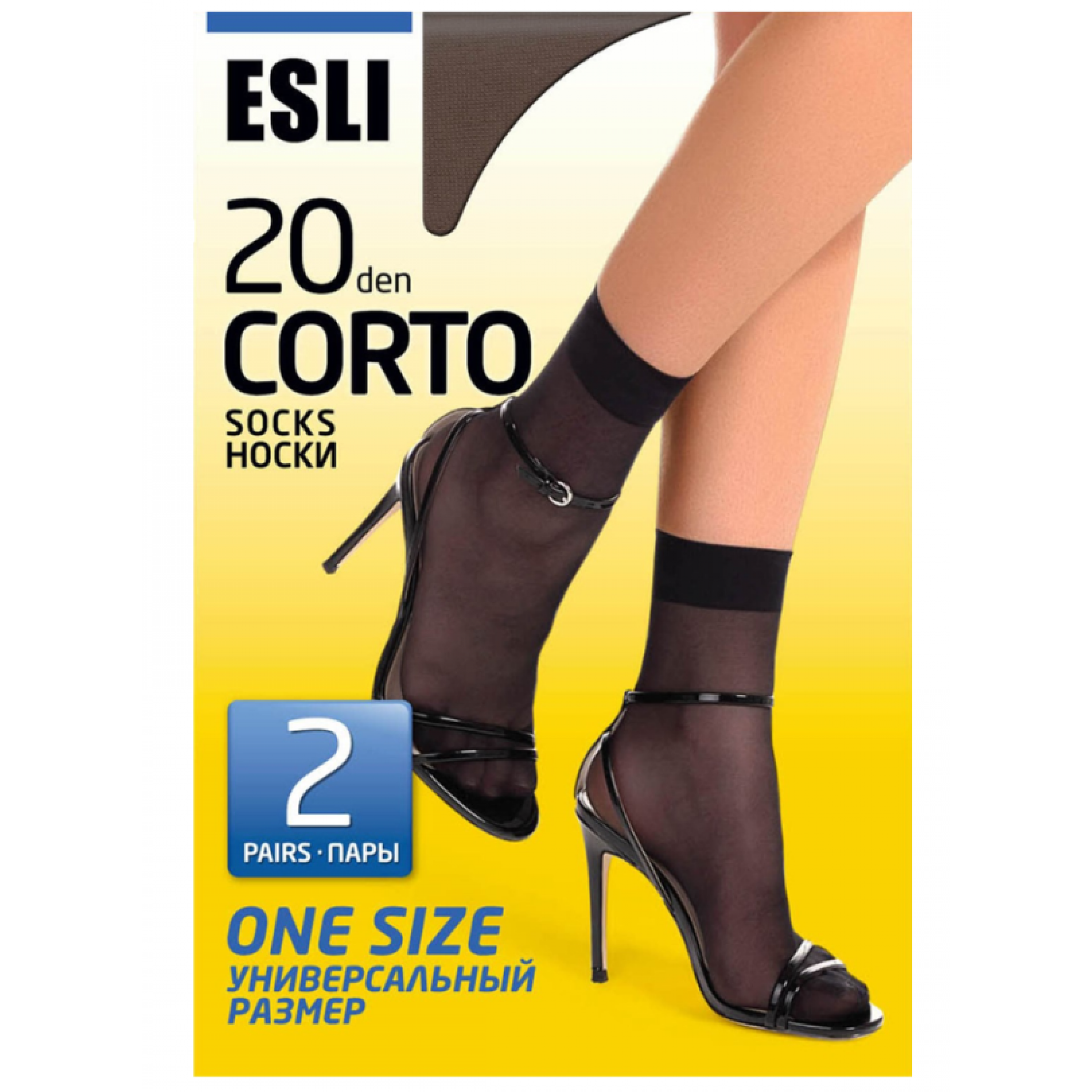Женские носки Conte Esli Corto 37-40 размер nero цвет 20 den 2 пары