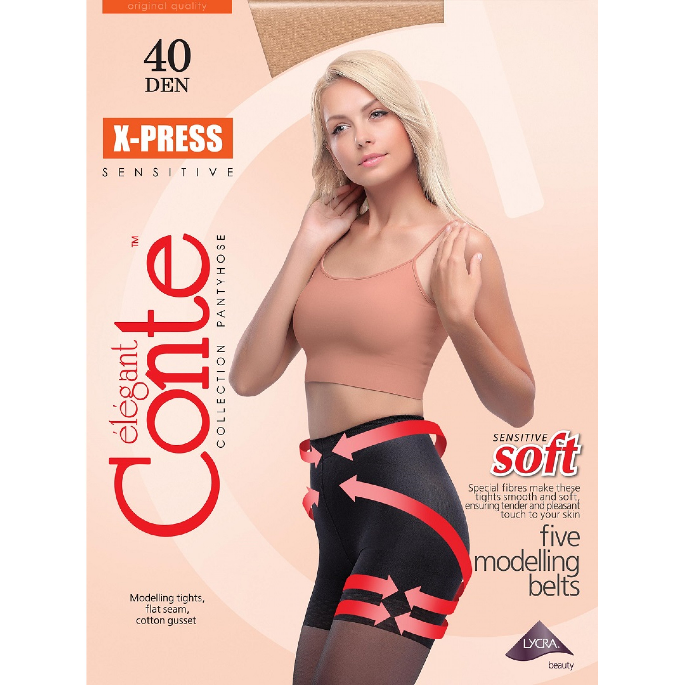 Женские колготки Conte X-press Soft 4 размер natural цвет 40 den