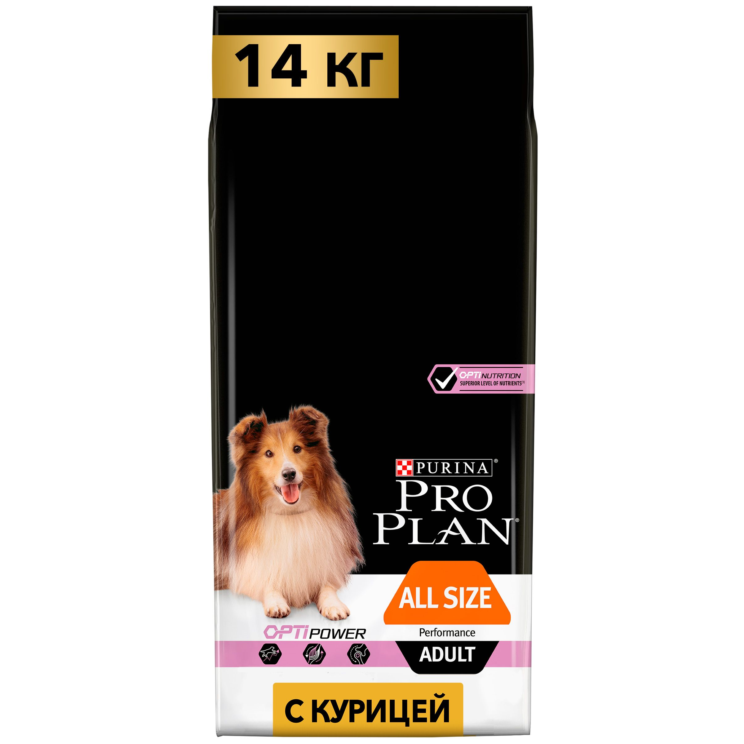 Сухой корм Purina Pro Plan для активных взрослых собак всех пород с курицей 14 кг