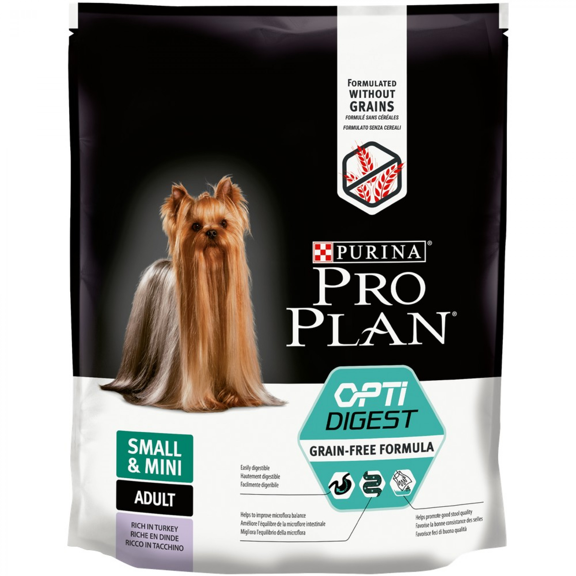 Сухой корм Pro Plan Optidigest Grain Free для взрослых собак мелких и карликовых пород с чувствительным пищеварением с высоким содержанием индейки, 700 г