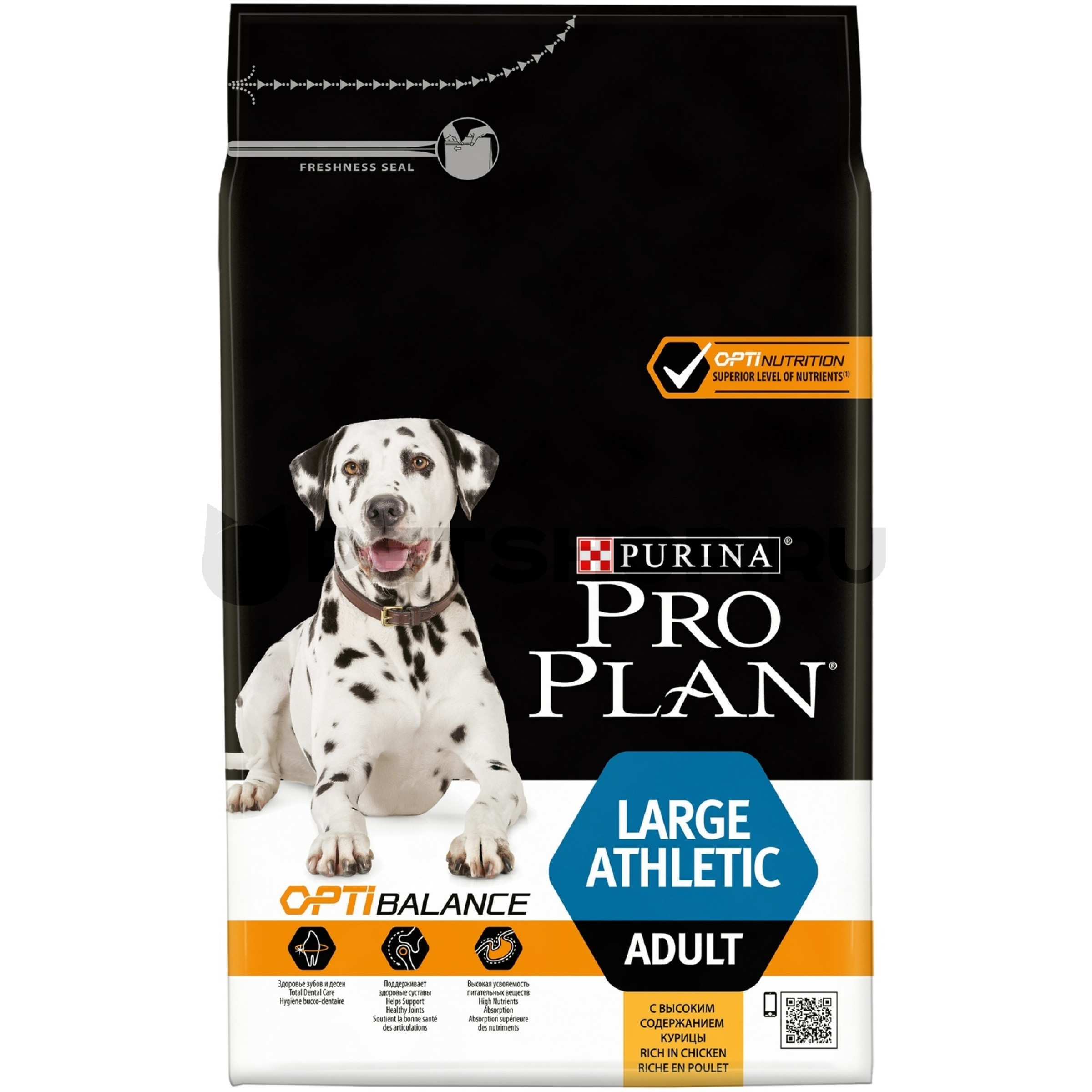 Сухой корм Pro Plan OptiBalance для взрослых собак крупных пород атлетического телосложения с курицей, 14 кг