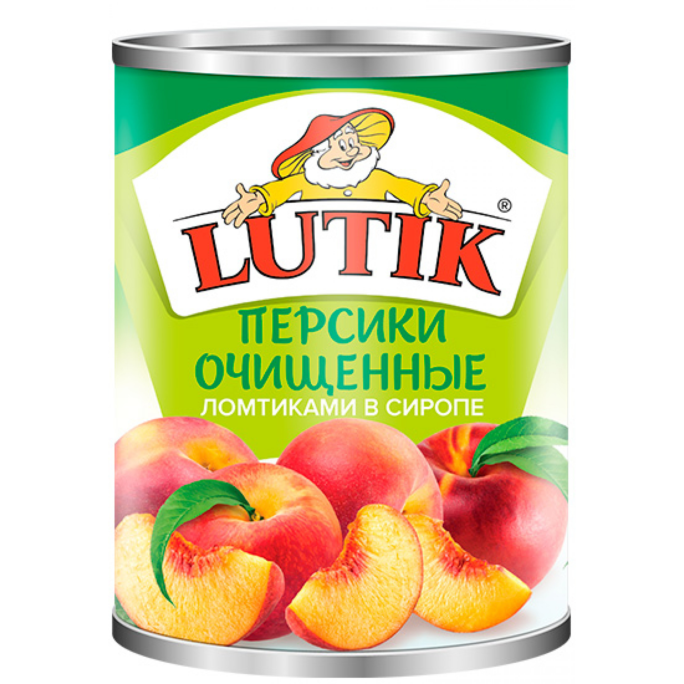 Персики дольки в сиропе LUTIK, 850 г