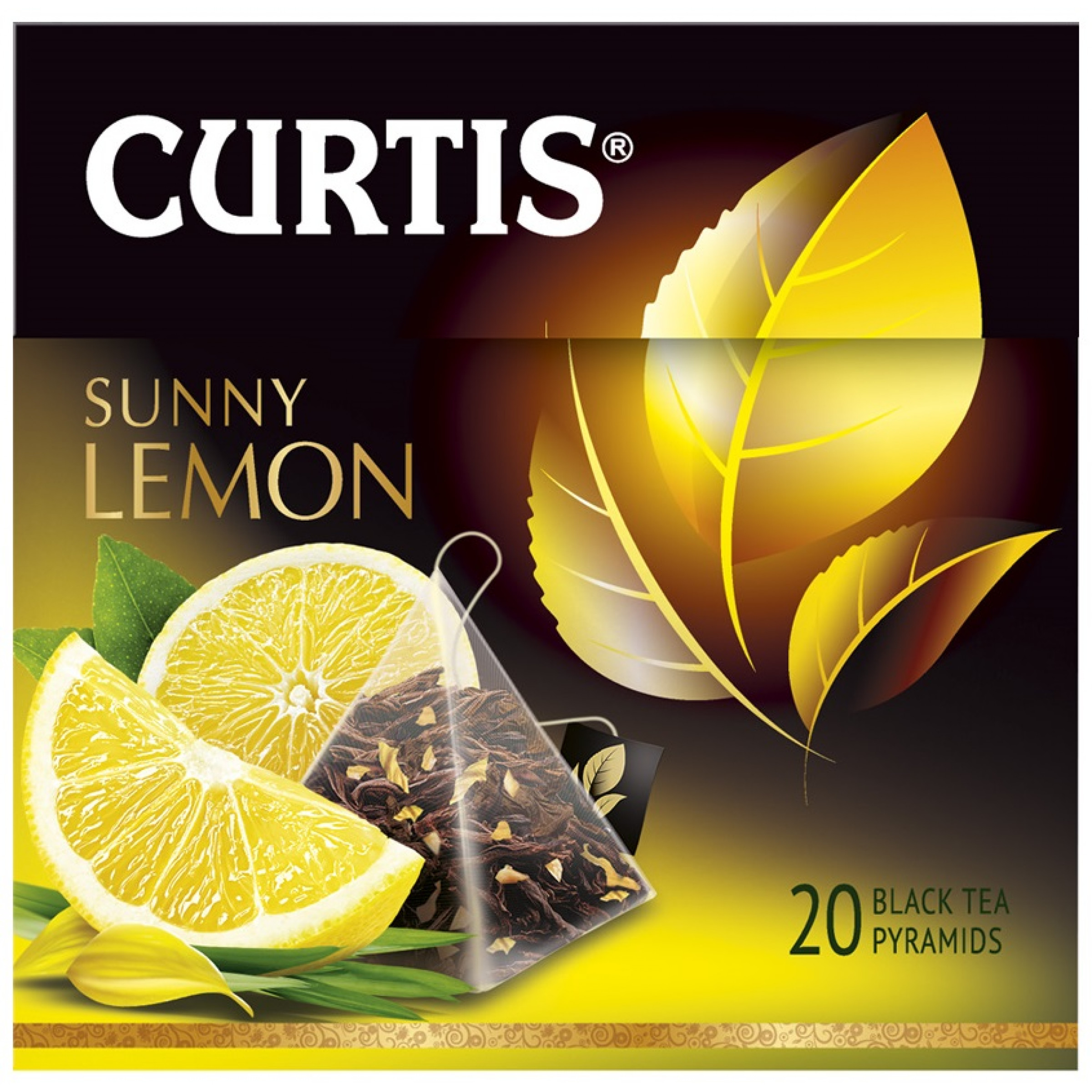 Чай черный Sunny Lemon с лимоном Curtis, 20 шт * 2 г