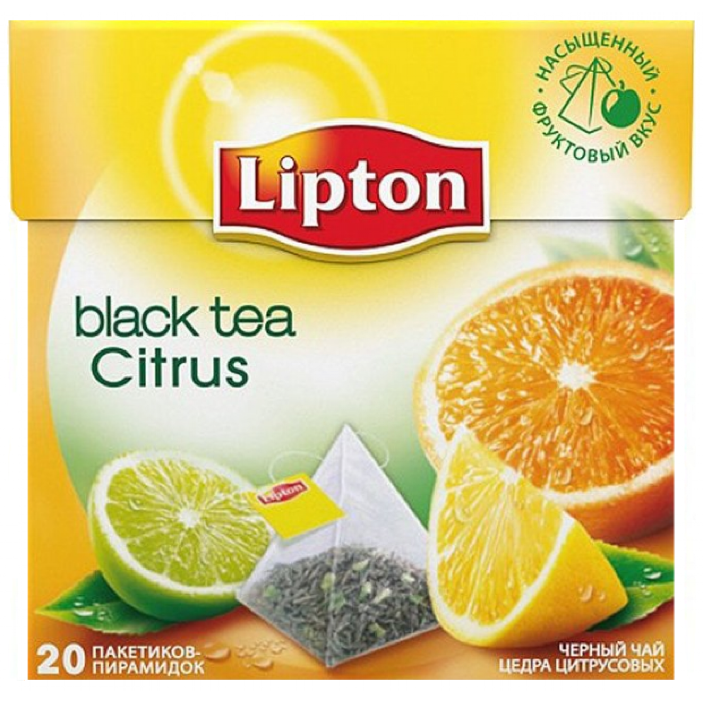 Чай черный с цедрой цитрусовых Citrus в пирамидках Lipton, 20 пакетиков
