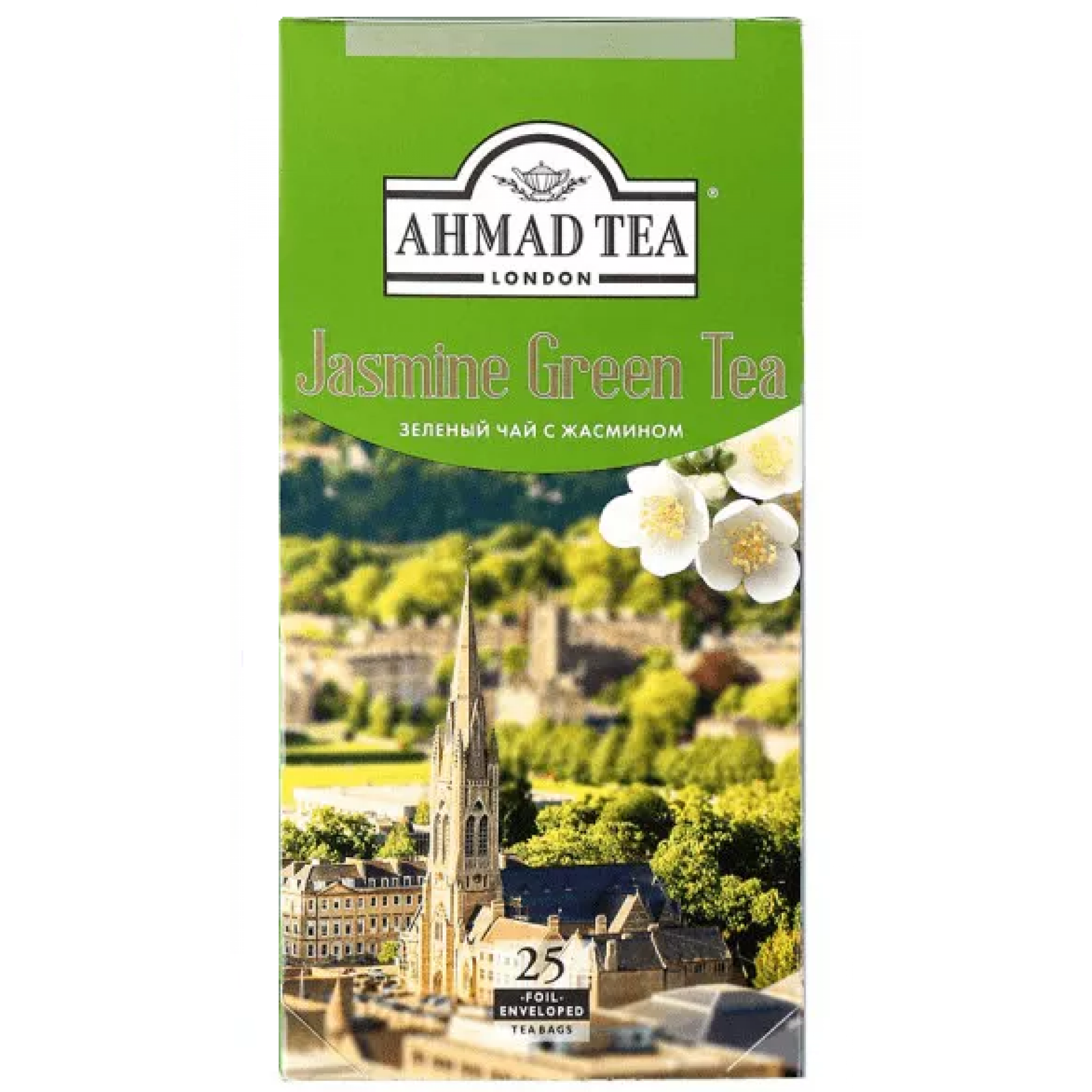 Чай зеленый с жасмином Ahmad Tea, 25 пакетиков