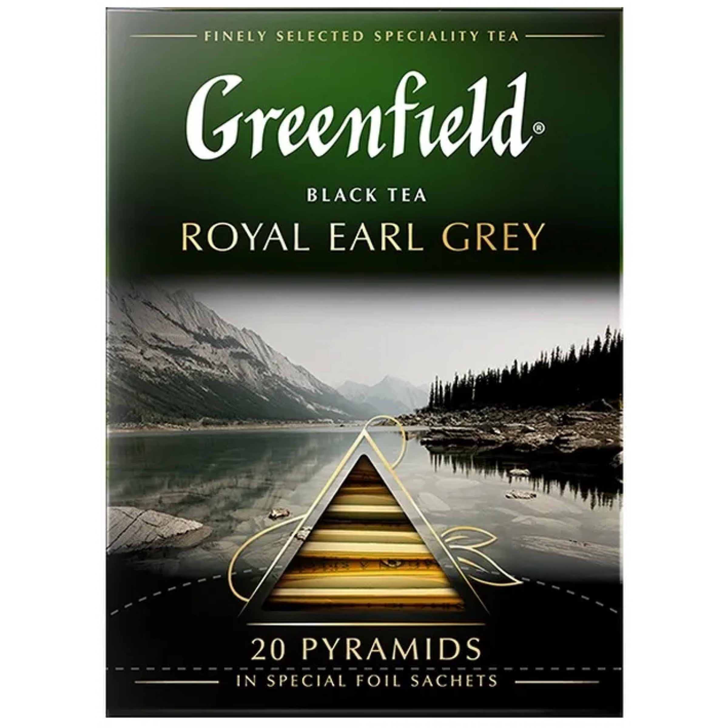 Чай черный Royal Earl Grey в пирамидках Greenfield, 20 пакетиков по 2 г
