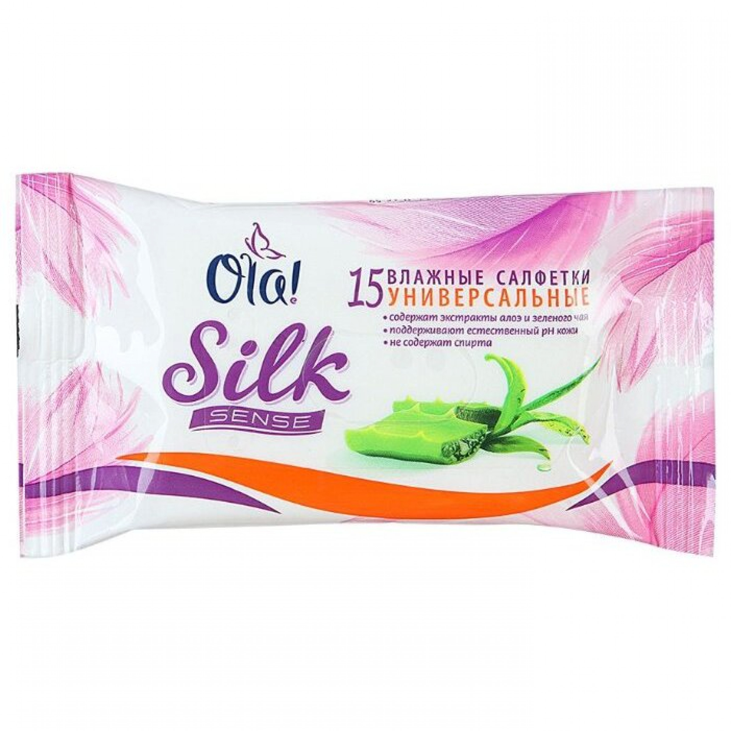 Влажные салфетки универсальные Ola Silk Sense, 15шт