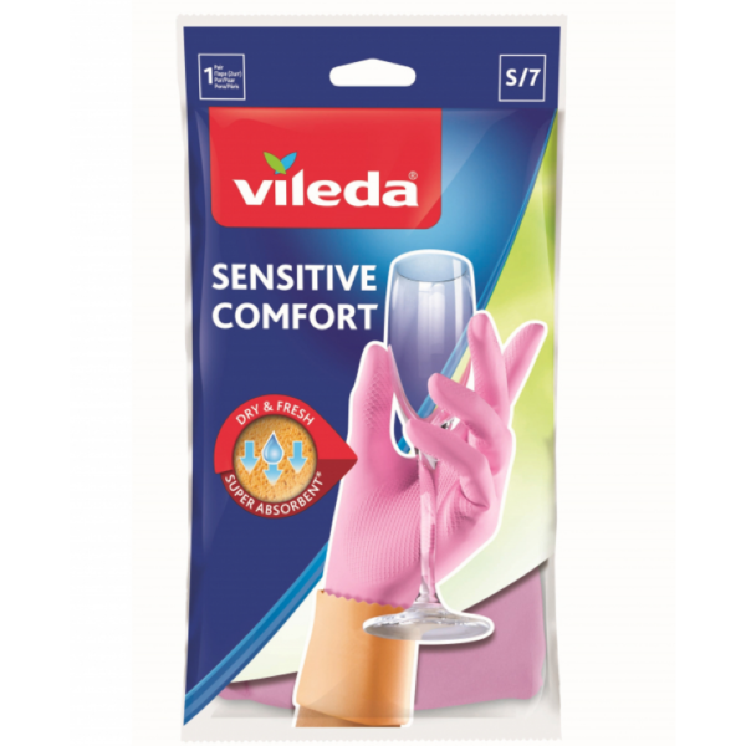 Перчатки для деликатных работ размер S sensitive Vileda, 1шт