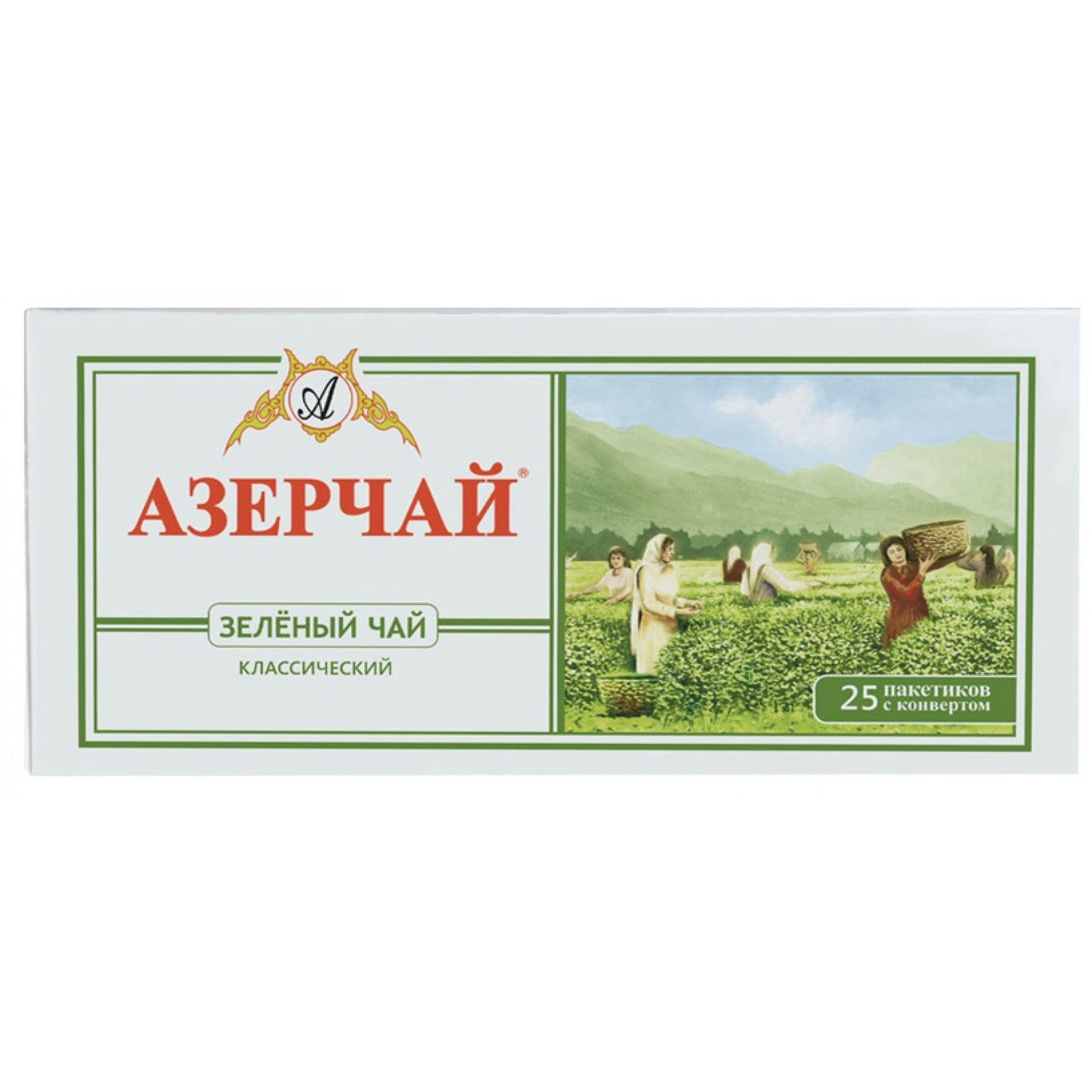 Чай зеленый Азерчай 25 пакетиков по 2 г