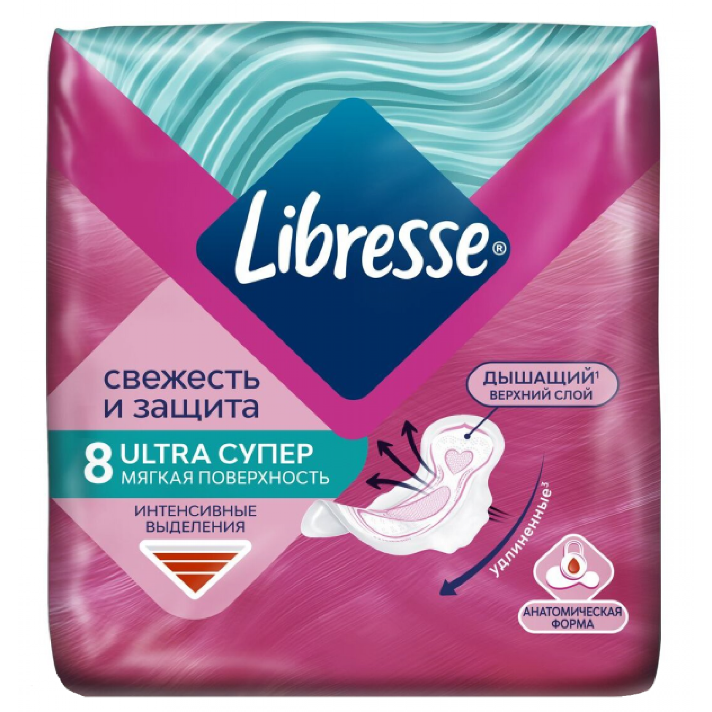 Прокладки женские гигиенические Libresse Ultra Super с мягкой поверхностью, 8 шт
