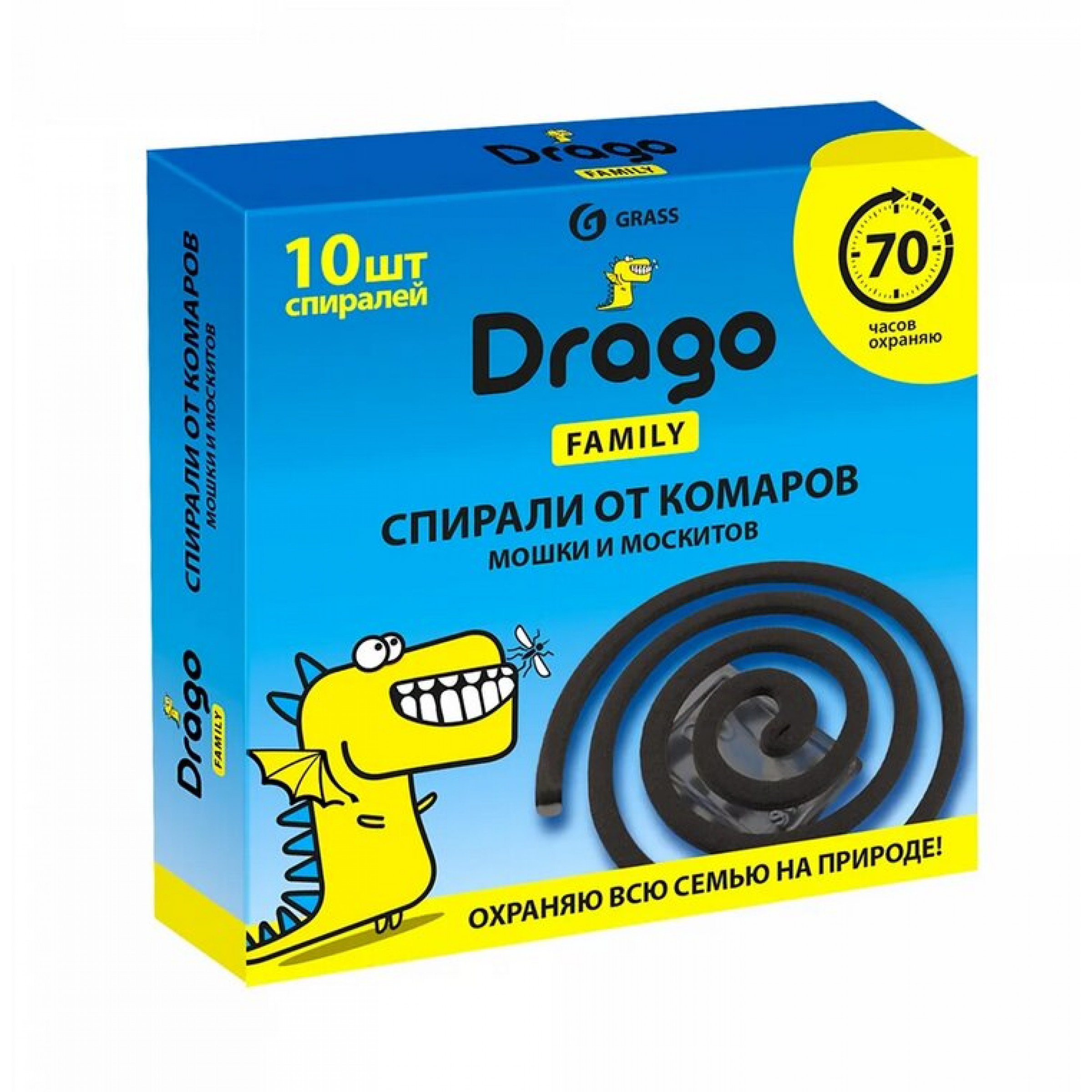 Спираль от комаров-эффект Grass Drago, 10 шт