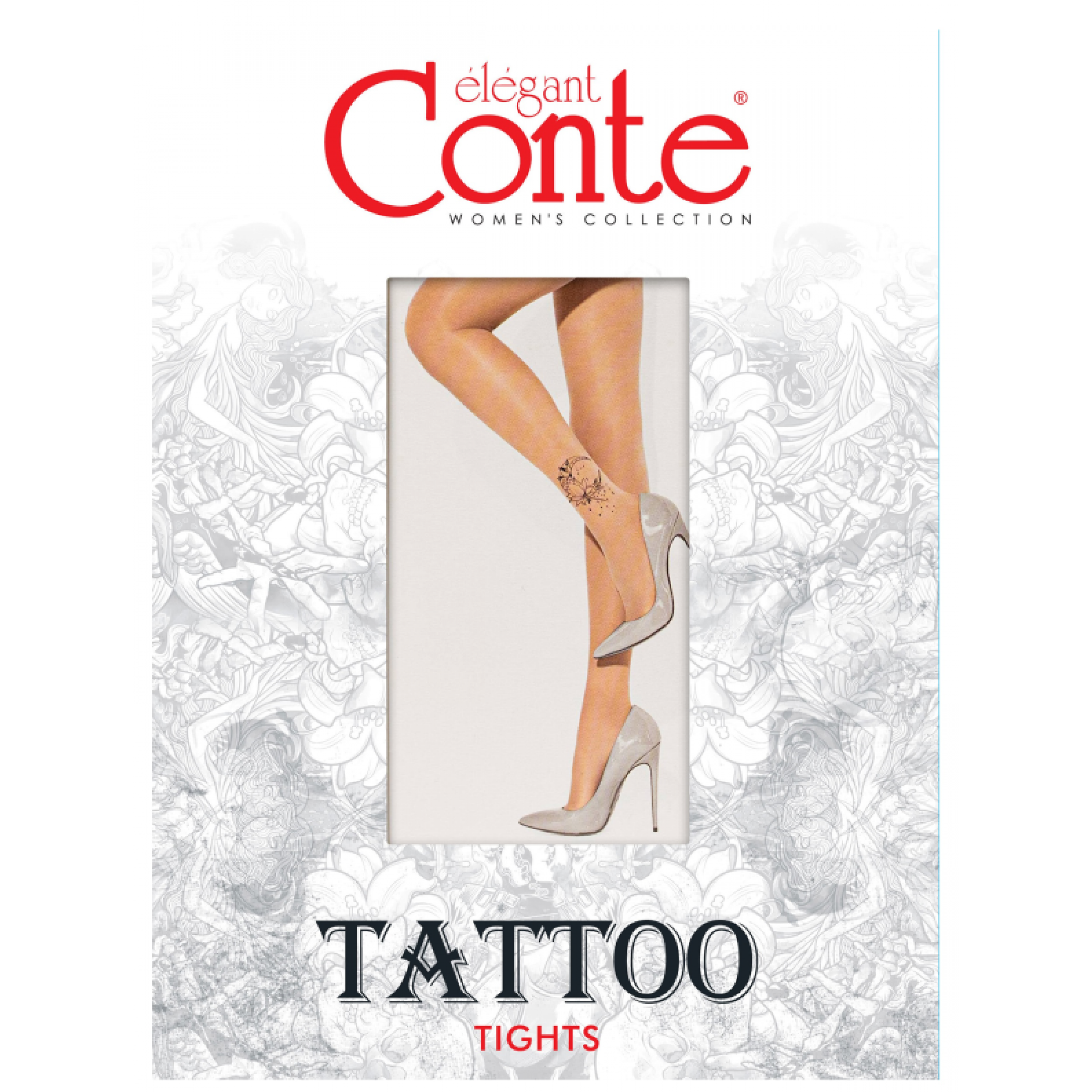 Женские колготки Conte Fantasy Tattoo 3 размер natural цвет 20 den