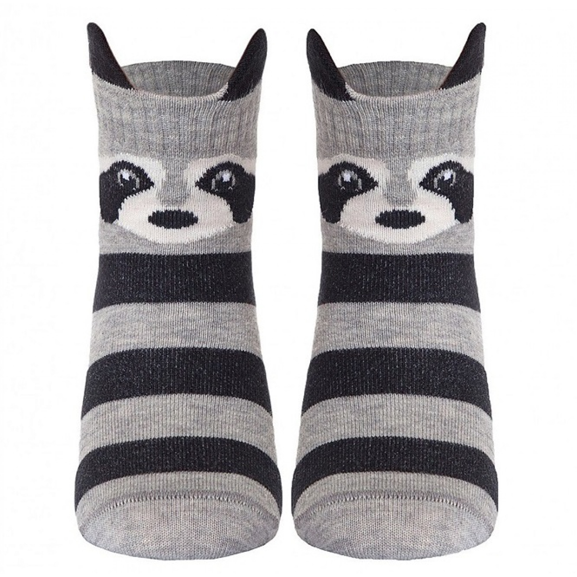 Детские носки Conte Tip-top Мордашки енотики 24-26 размер серый цвет