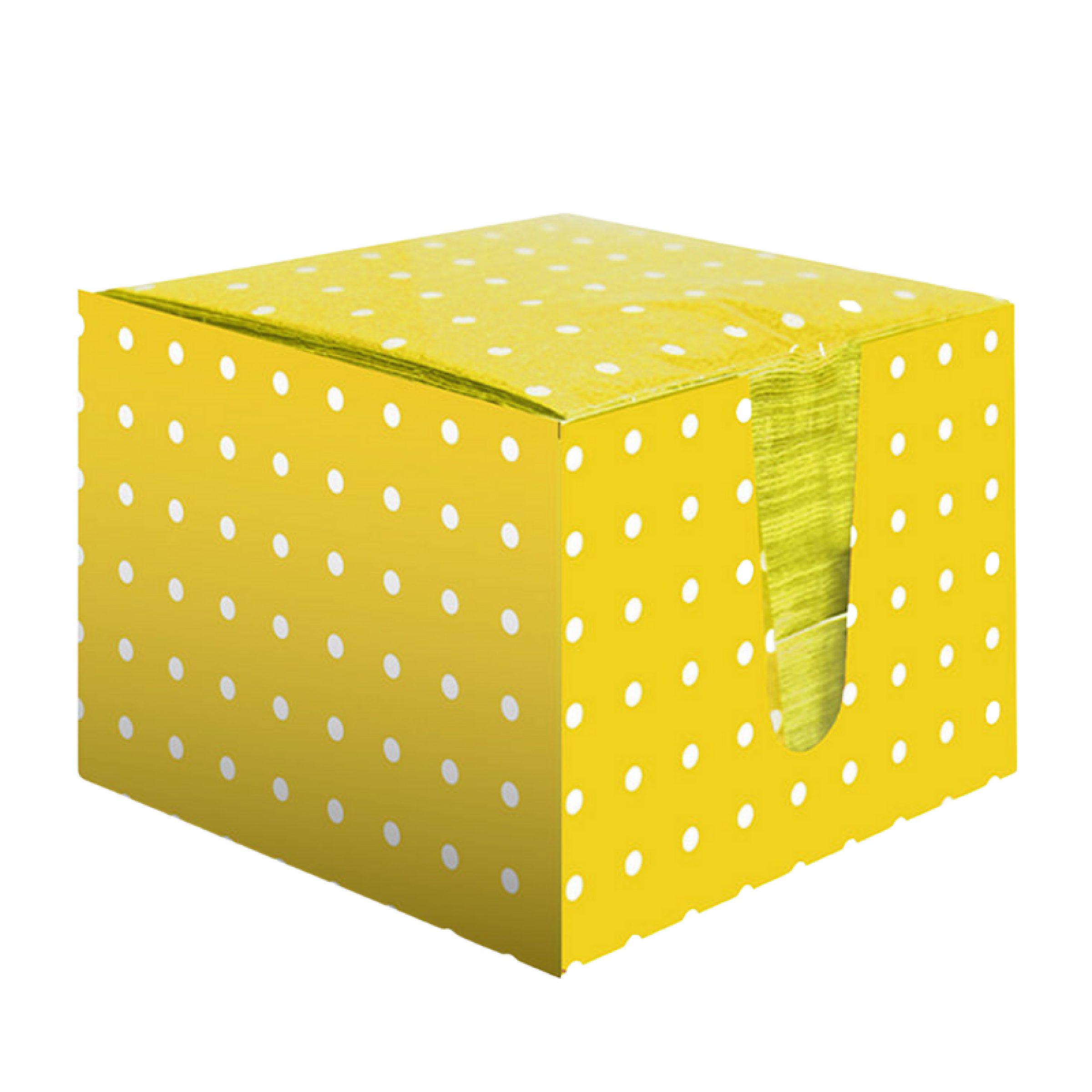 Салфетки бумажные Перышко в коробке Желтый в горох 2-слойные, 85 листов