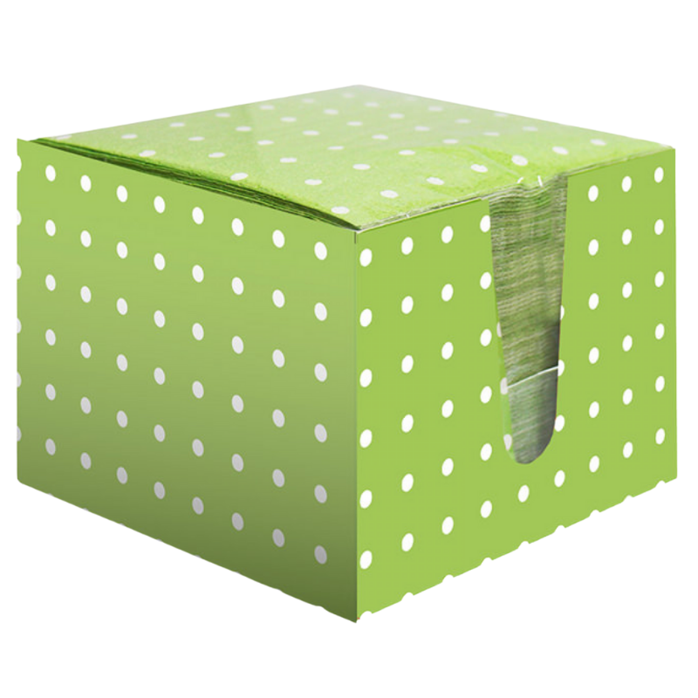 Салфетки бумажные Перышко в коробке Зеленый в горох 2-слойные, 85 листов