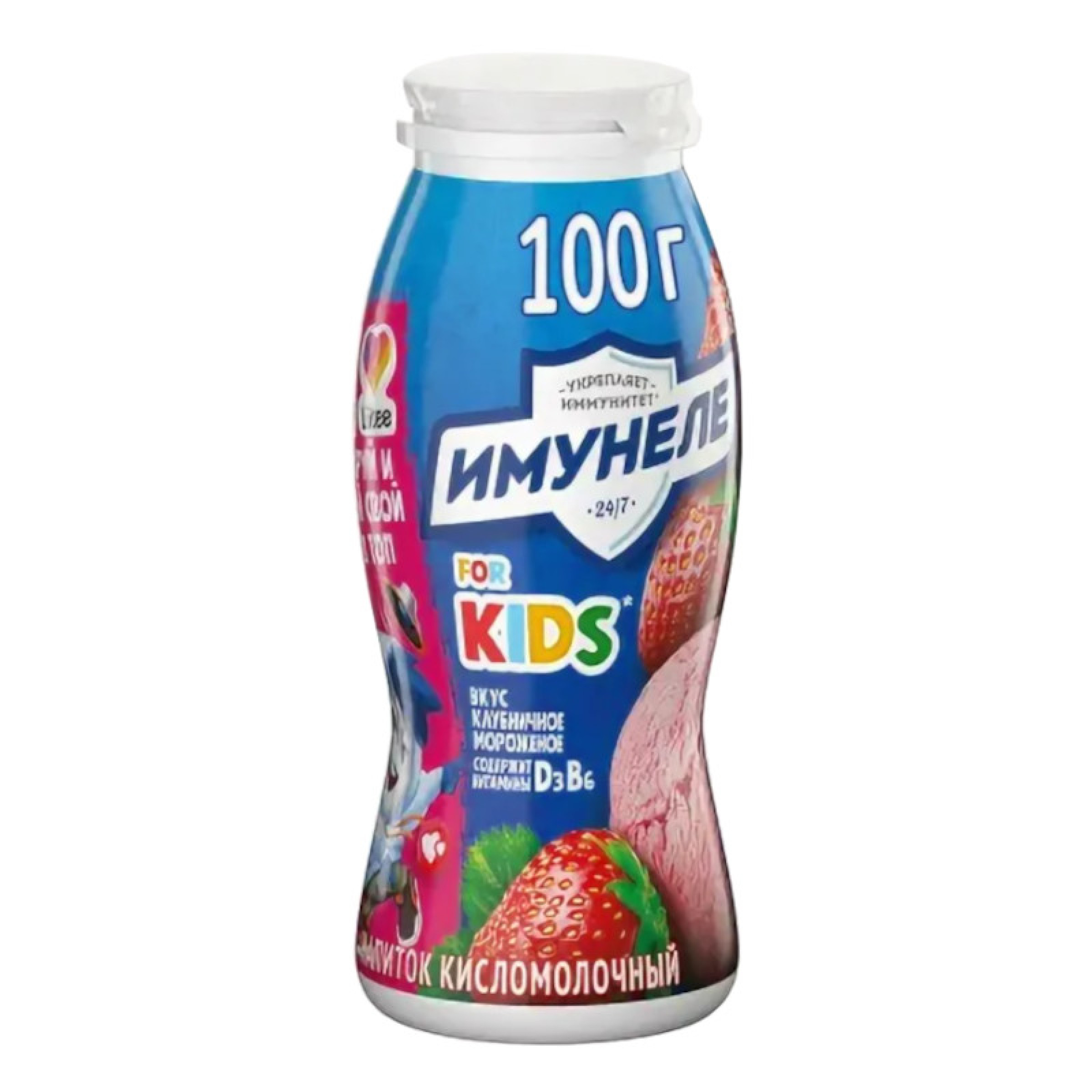 Детский молочный напиток Имунеле 1,5 % Клубничное мороженое, 100 г