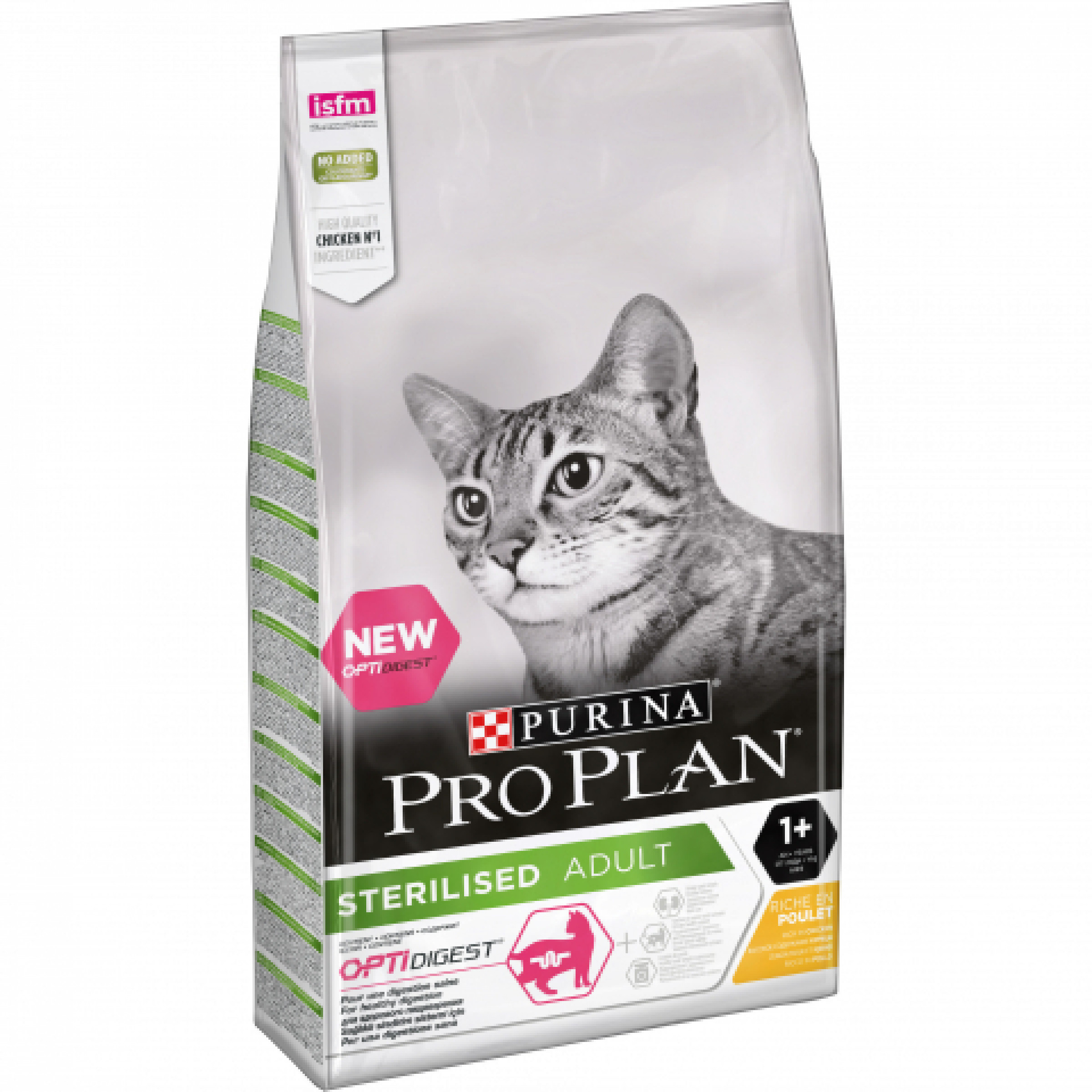 Сухой корм Pro Plan для стерилизованных кошек и кастрированных котов с чувствительным пищеварением с курицей, 10 кг
